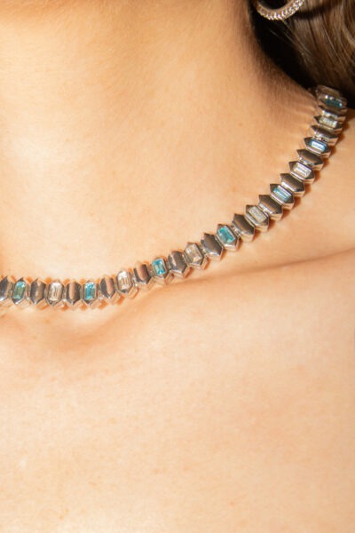 D'Orlan Halskette mit Strass in Silber