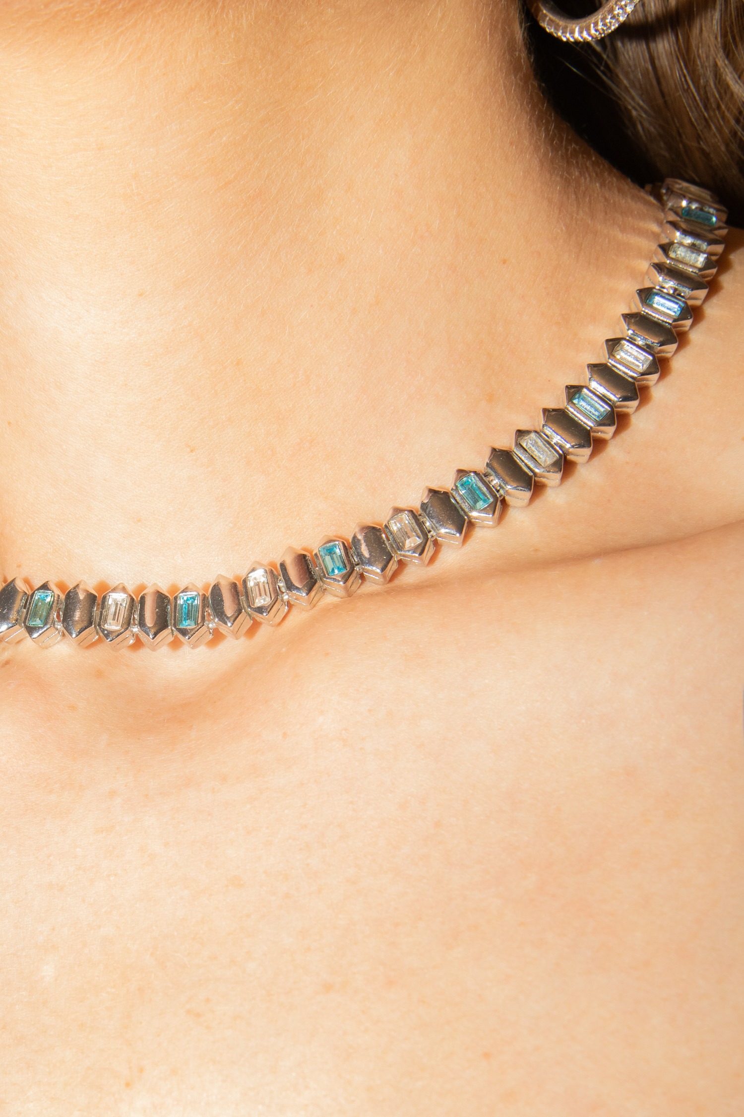 D'Orlan Halskette mit Strass in Silber