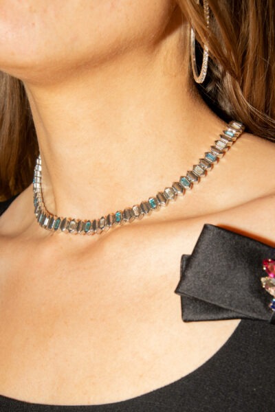 D'Orlan Halskette mit Strass in Silber