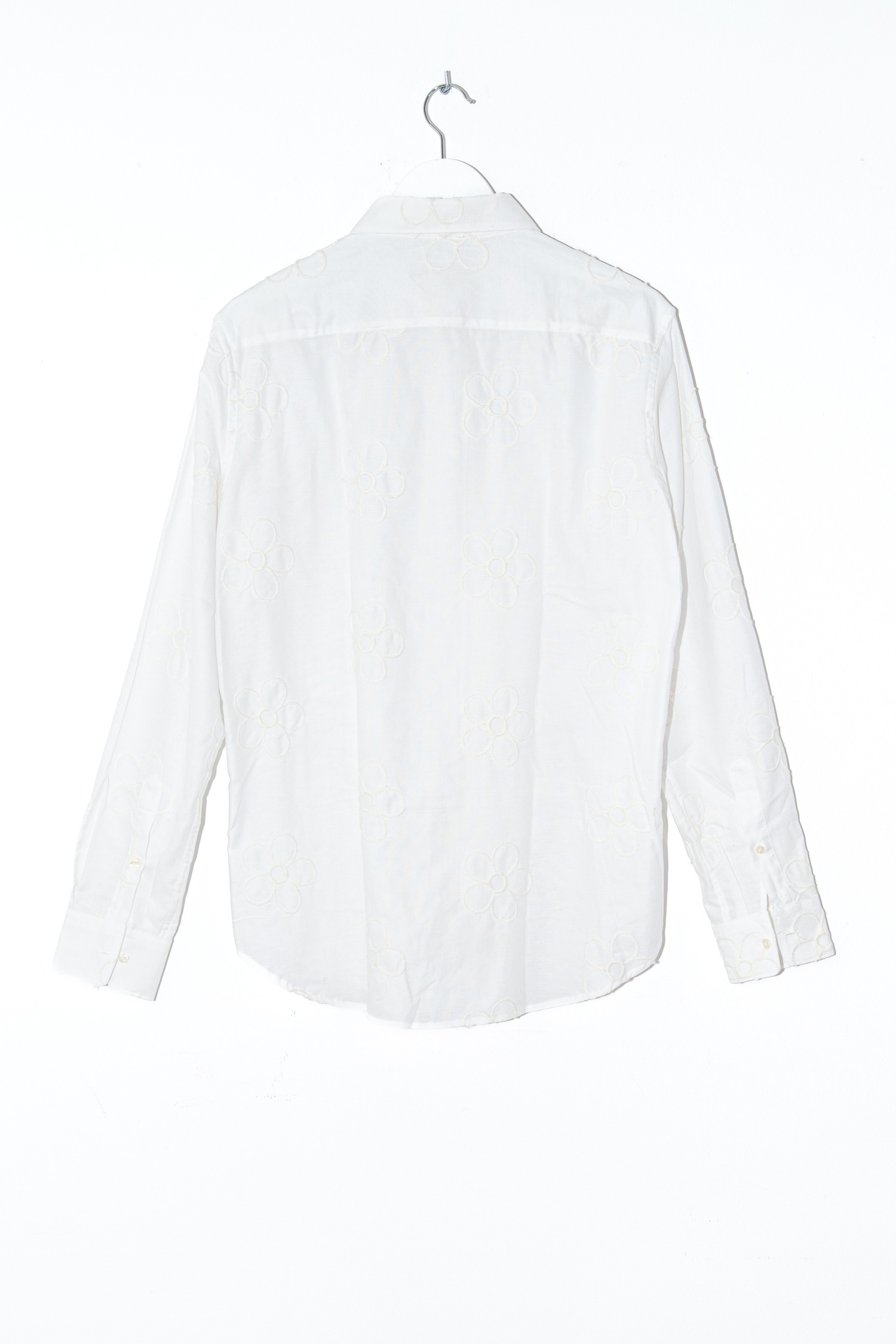 Deuxieme Hemd mit Blumen Stickerei in Weiß