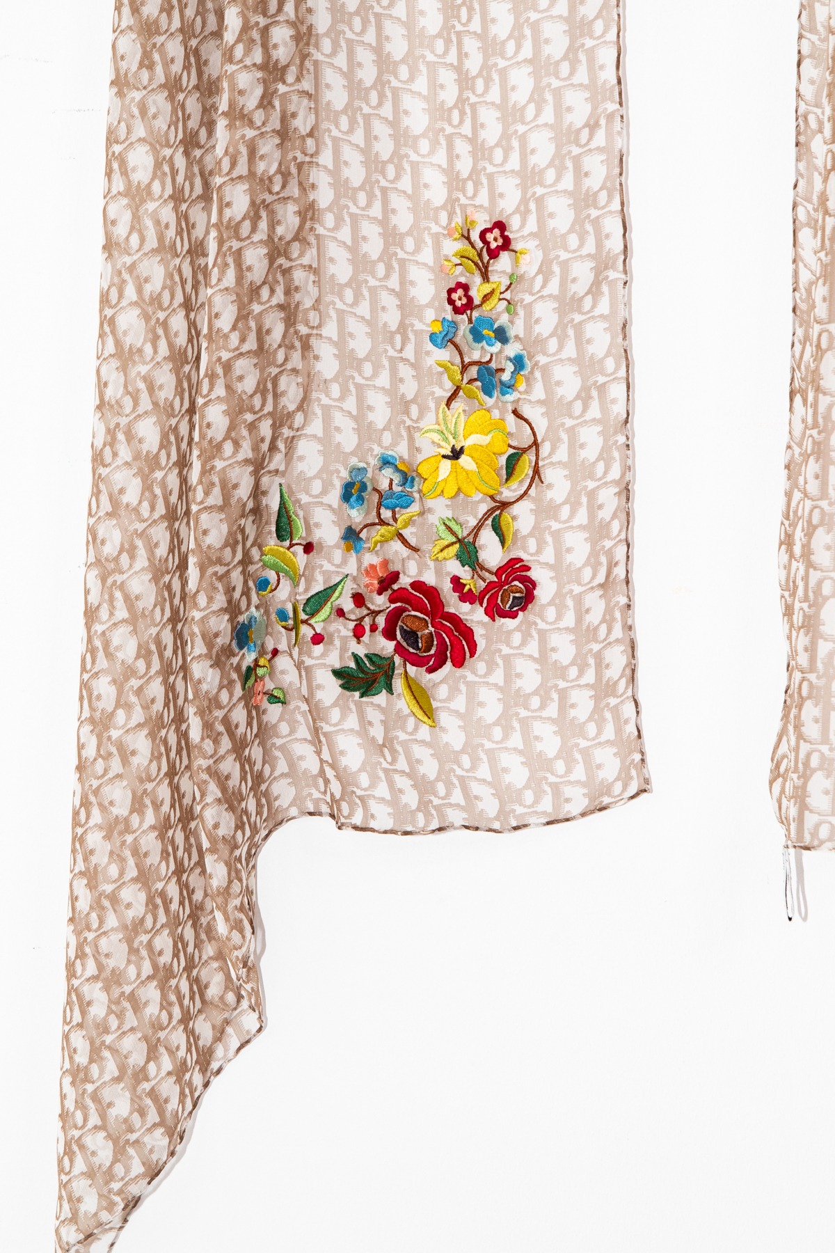 Dior Tuch mit Monogramm-Muster in Beige und Weiß