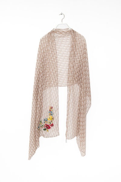 Dior Tuch mit Monogramm-Muster in Beige und Weiß