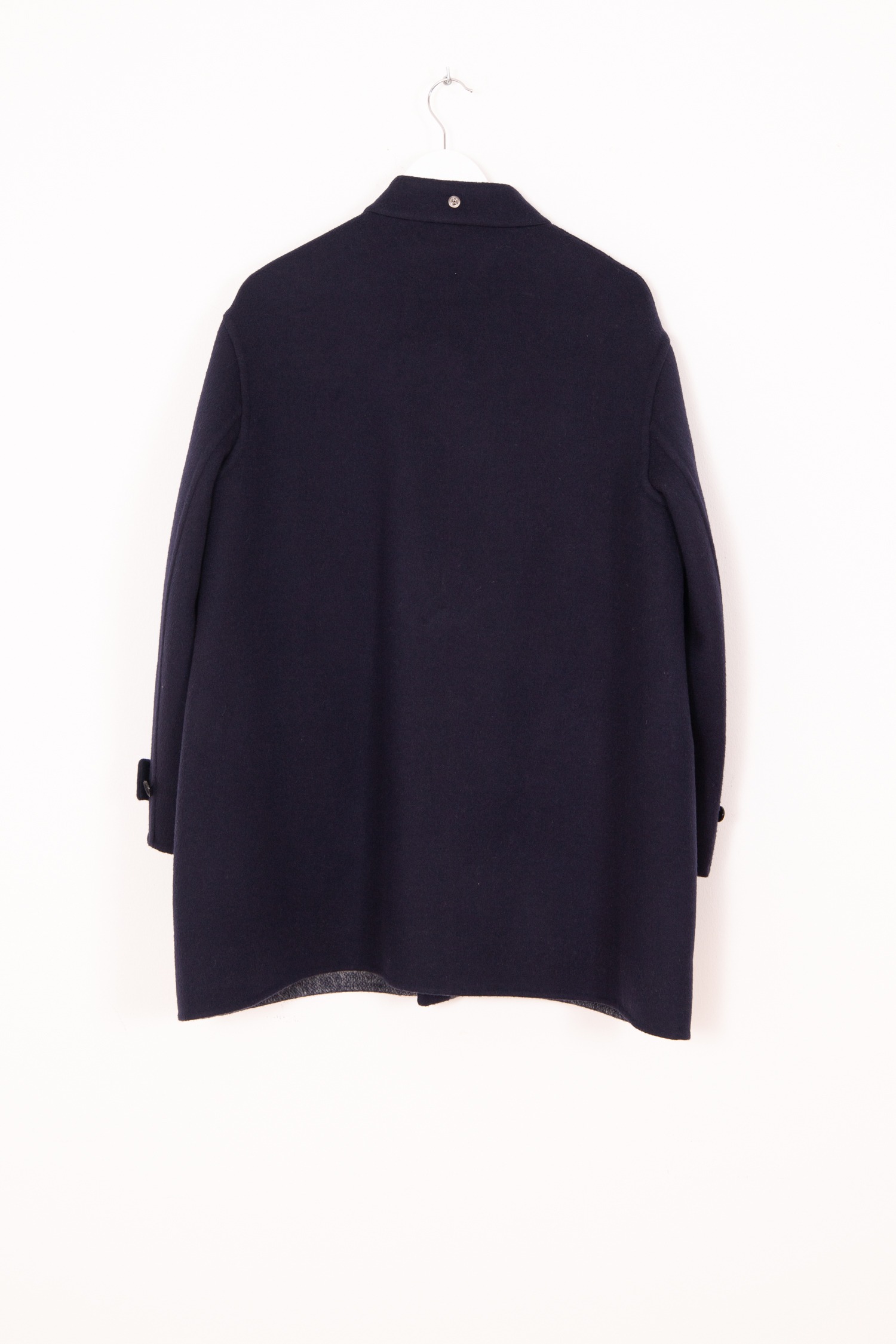 Dior "Double-Sided" Mantel mit Schalkragen in Dunkelblau und Ecru