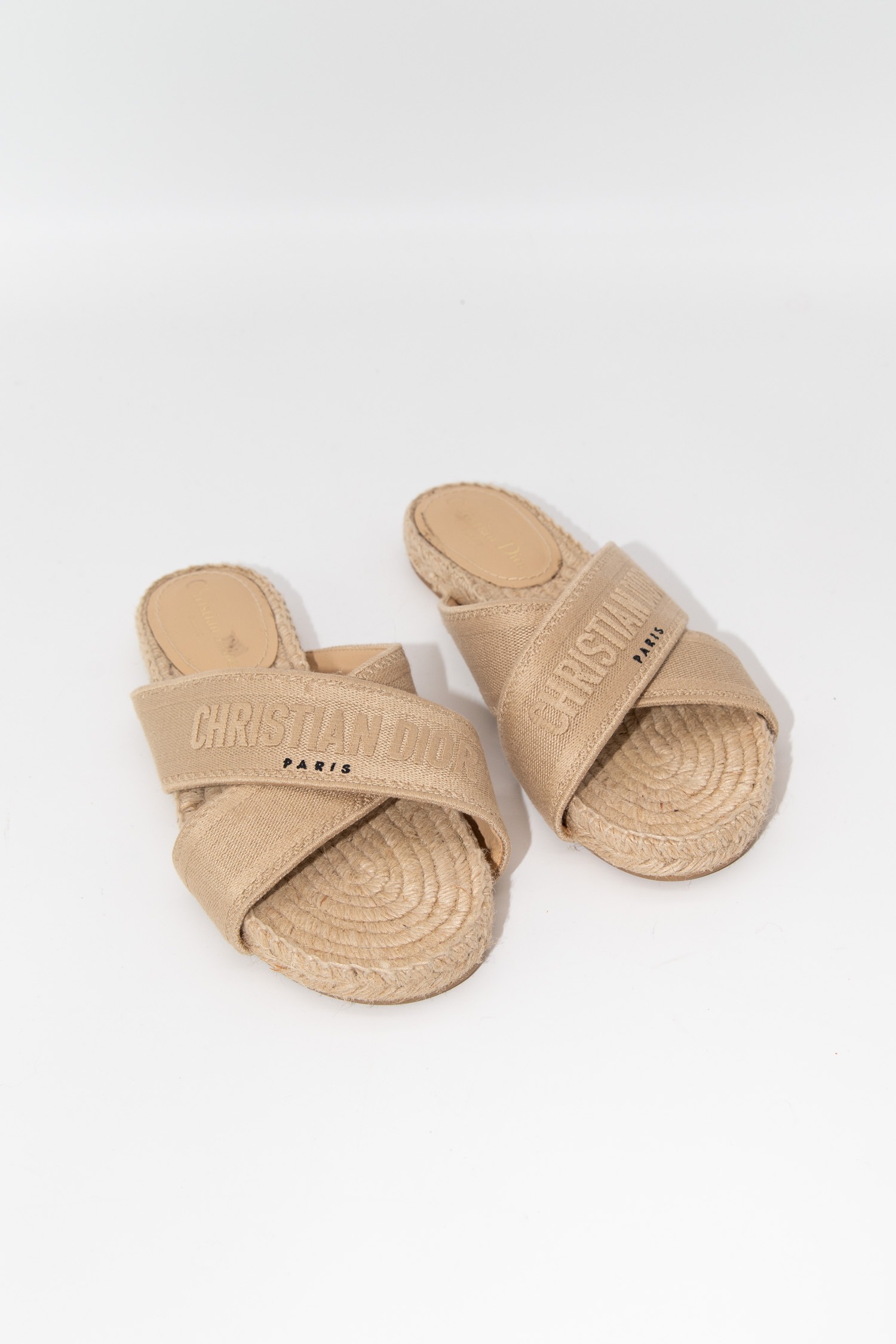 Dior Pantolette mit Bastsohle in Beige
