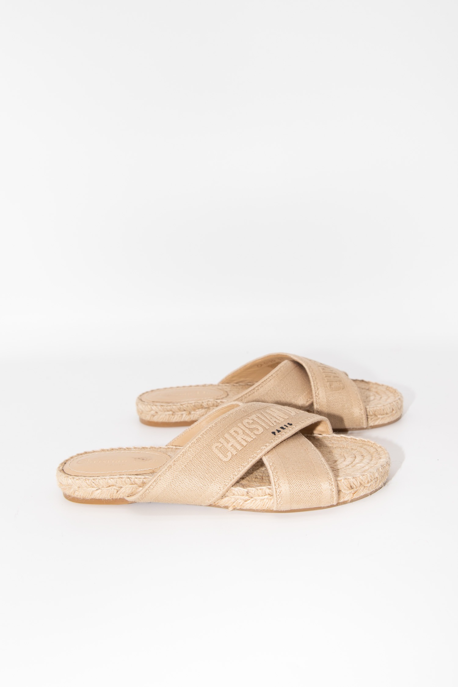 Dior Pantolette mit Bastsohle in Beige