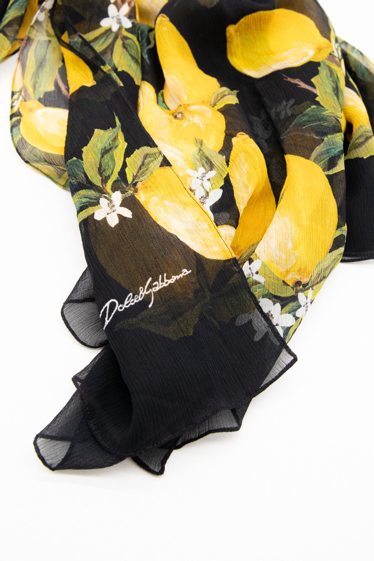 Dolce & Gabbana Tuch mit Zitronen-Print in Schwarz und Gelb