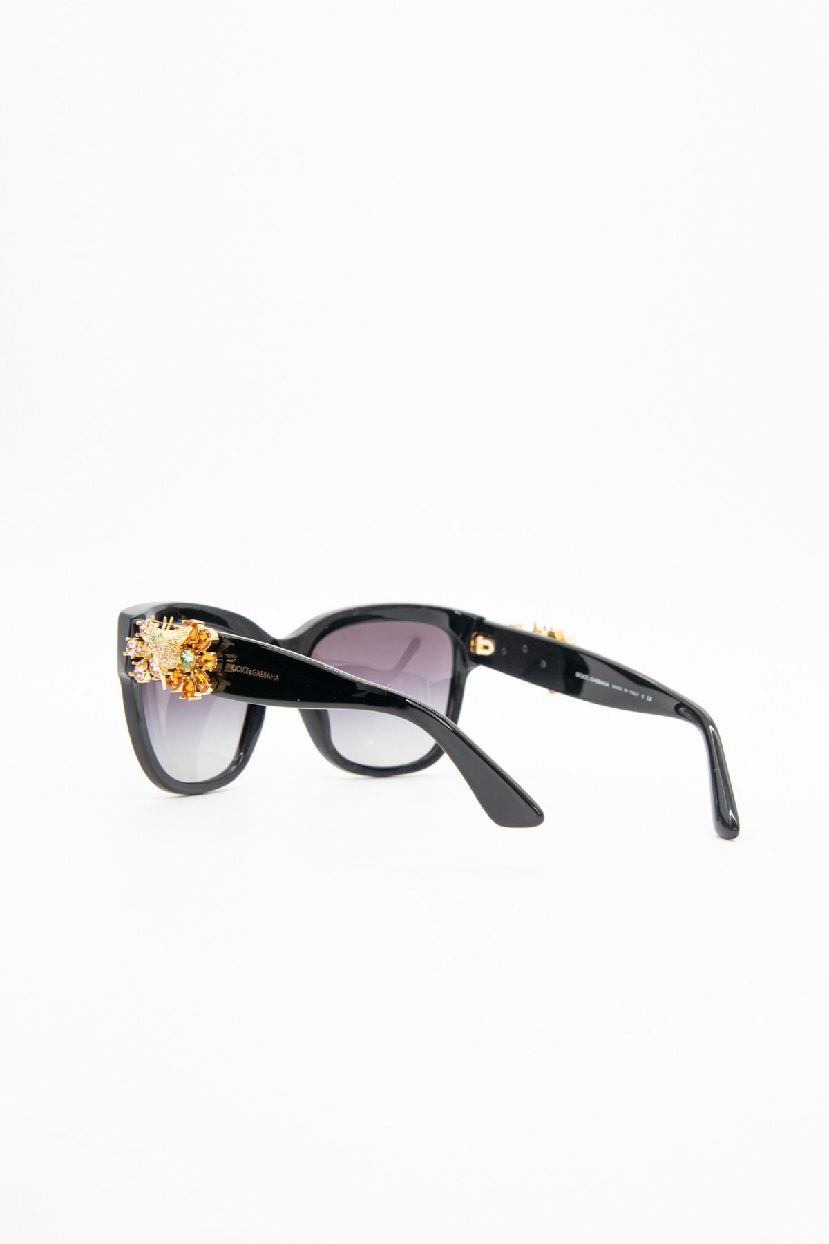 Dolce & Gabbana Sonnenbrille mit Applikation in Schwarz und Gold