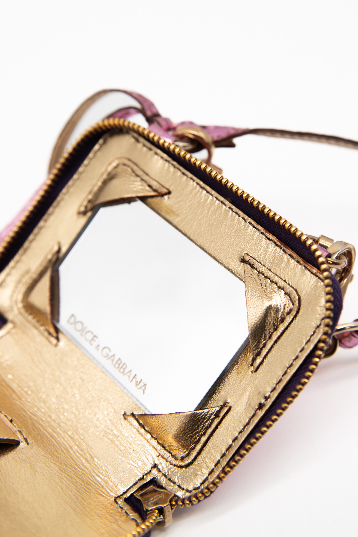 Dolce & Gabbana Mini-Handtasche in metallischem Rosa