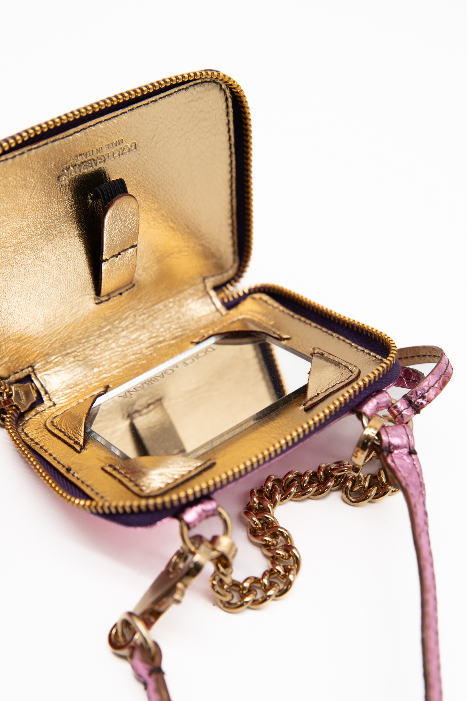 Dolce & Gabbana Mini-Handtasche in metallischem Rosa