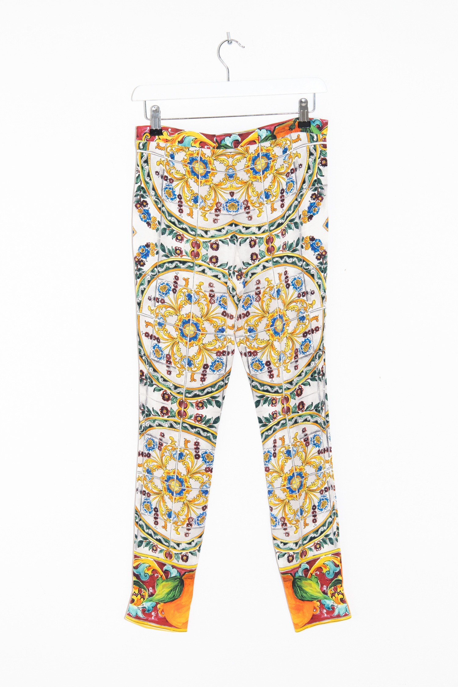Dolce & Gabbana Vintage Leggings in Hellgrau und Bunt