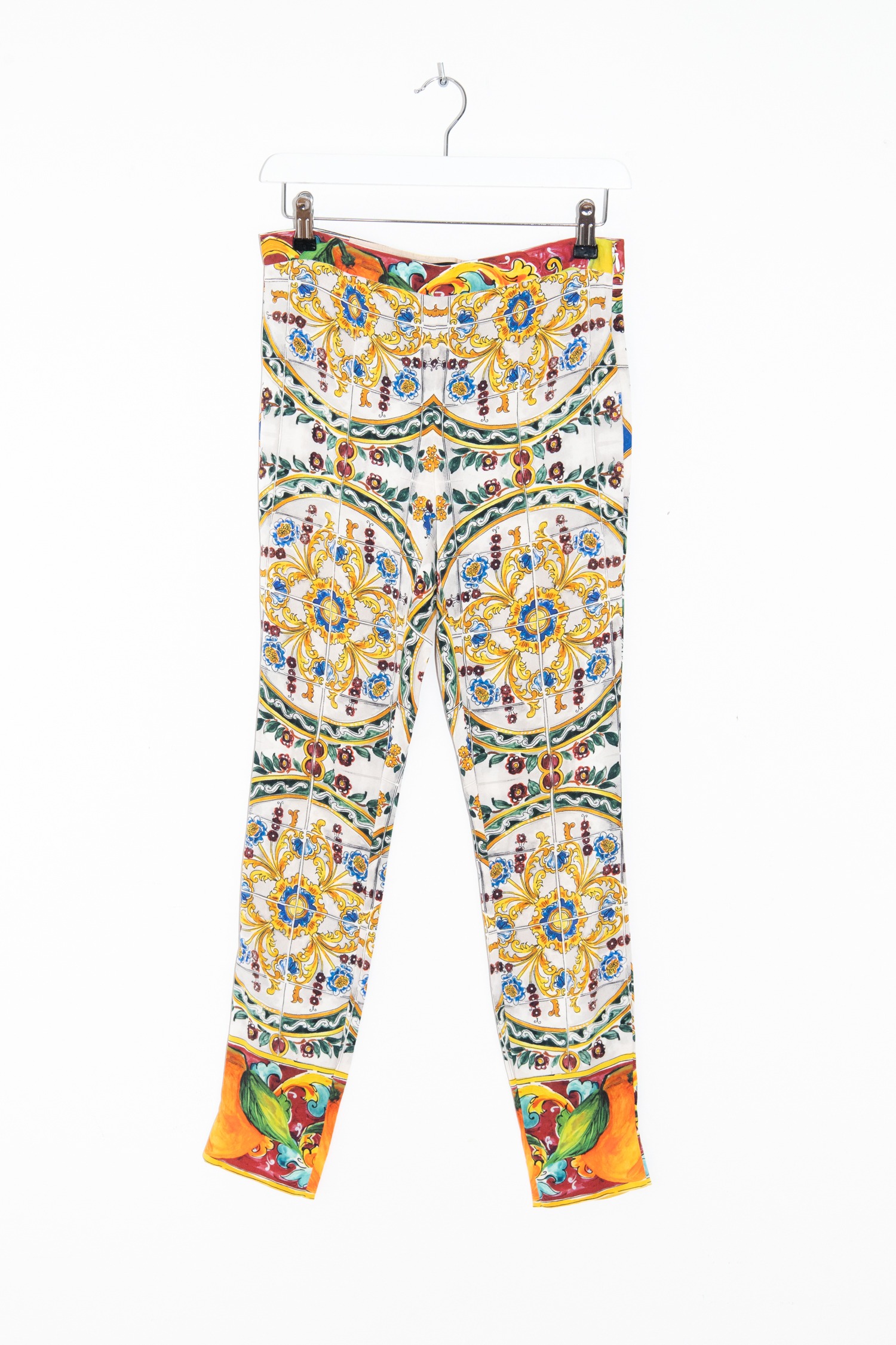 Dolce & Gabbana Vintage Leggings in Hellgrau und Bunt