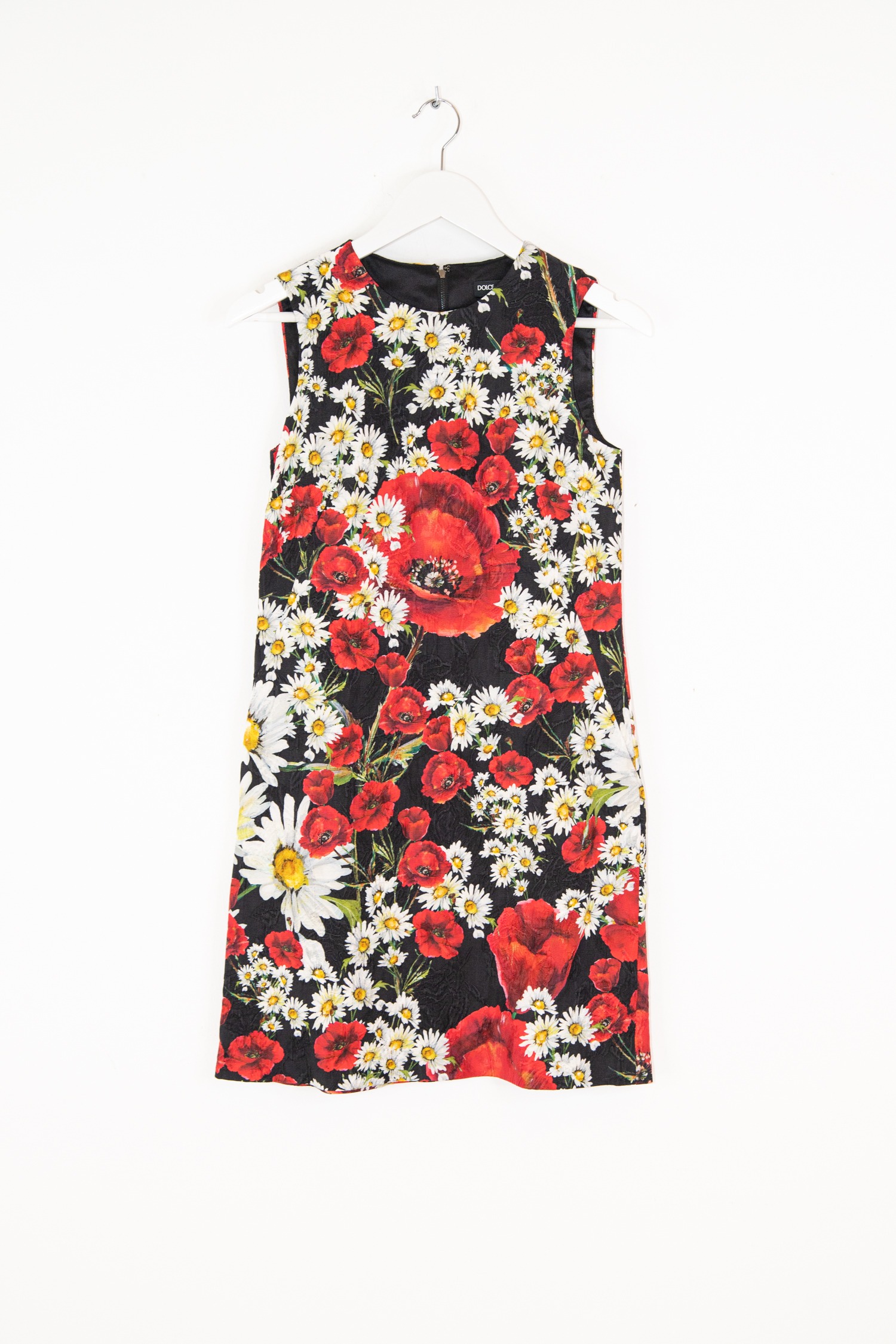 Dolce & Gabbana Minikleid mit Blumenmuster in Schwarz