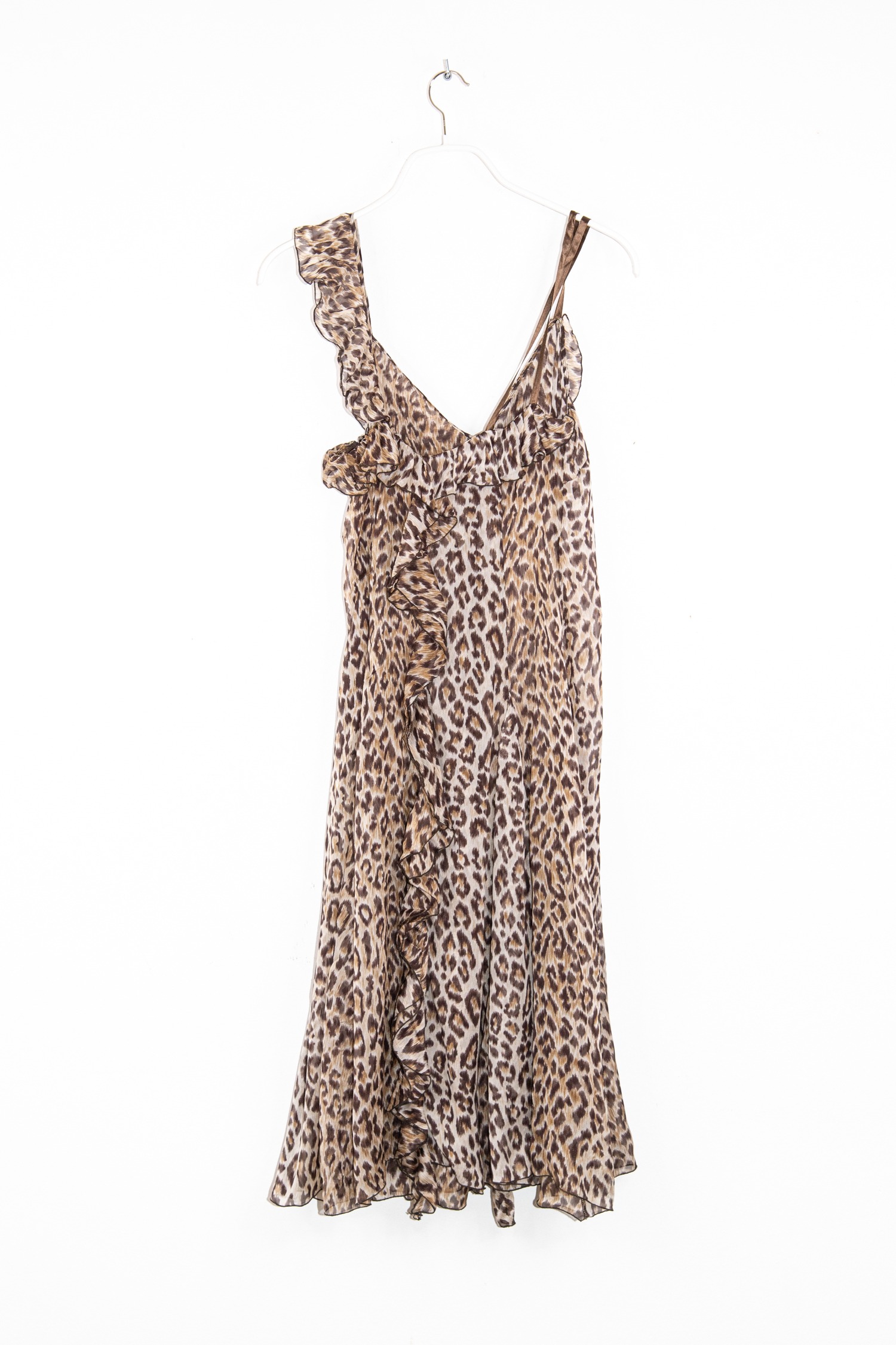 Dolce & Gabbana Midikleid mit Leomuster in Beige und Braun
