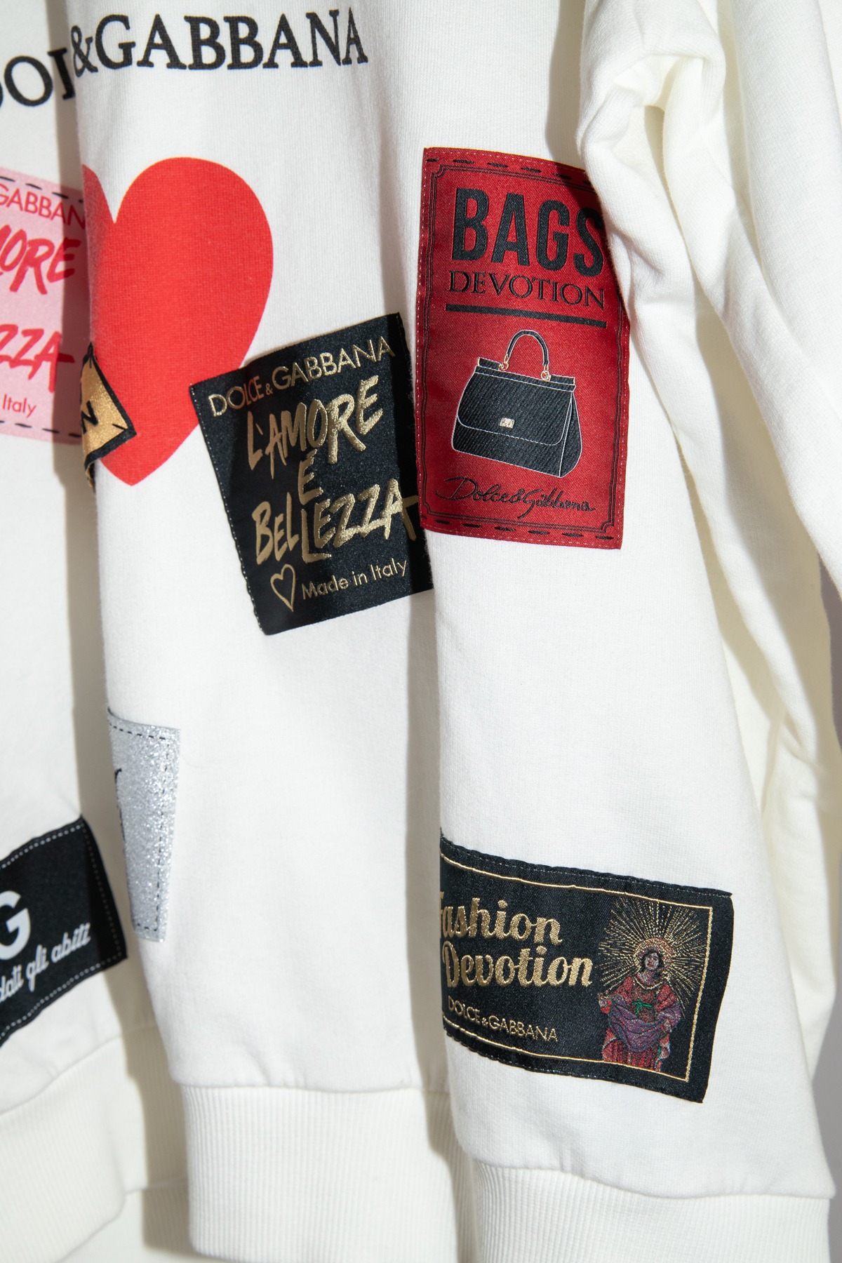 Dolce & Gabbana "Fashion Devotion" Sweatshirt in Weiß
