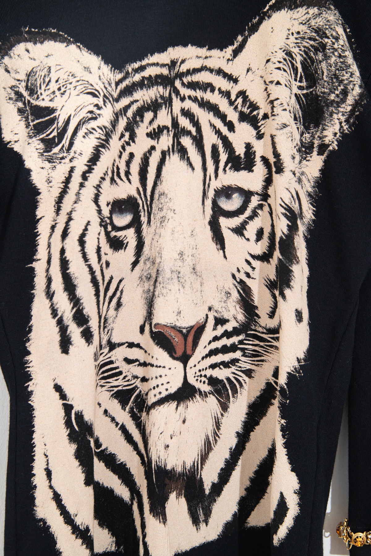 Dolce & Gabbana Langarmshirt mit Tigermotiv in Schwarz