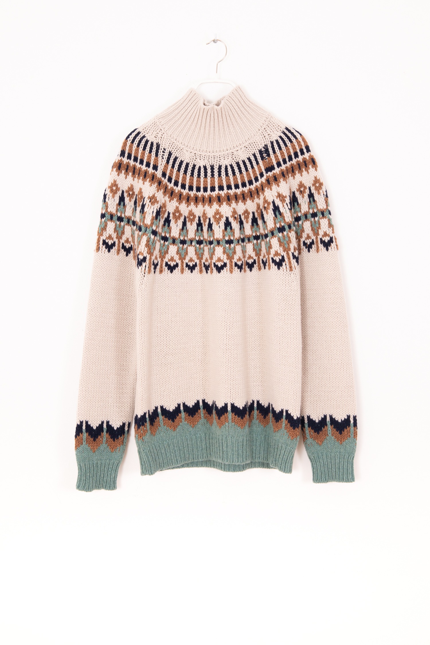 Dondup Rollkragenpullover mit Fair-Isle-Muster in Beige