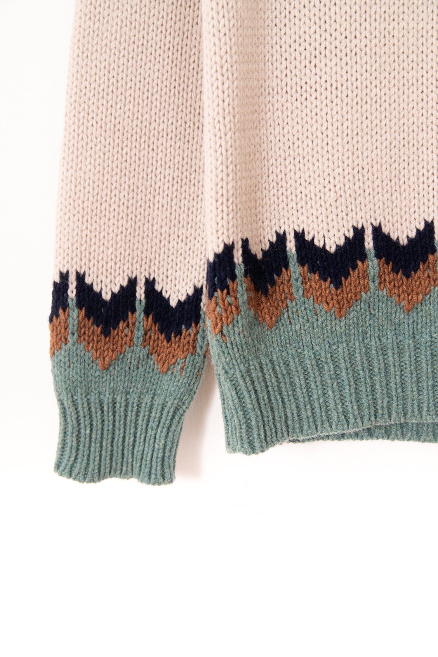 Dondup Rollkragenpullover mit Fair-Isle-Muster in Beige