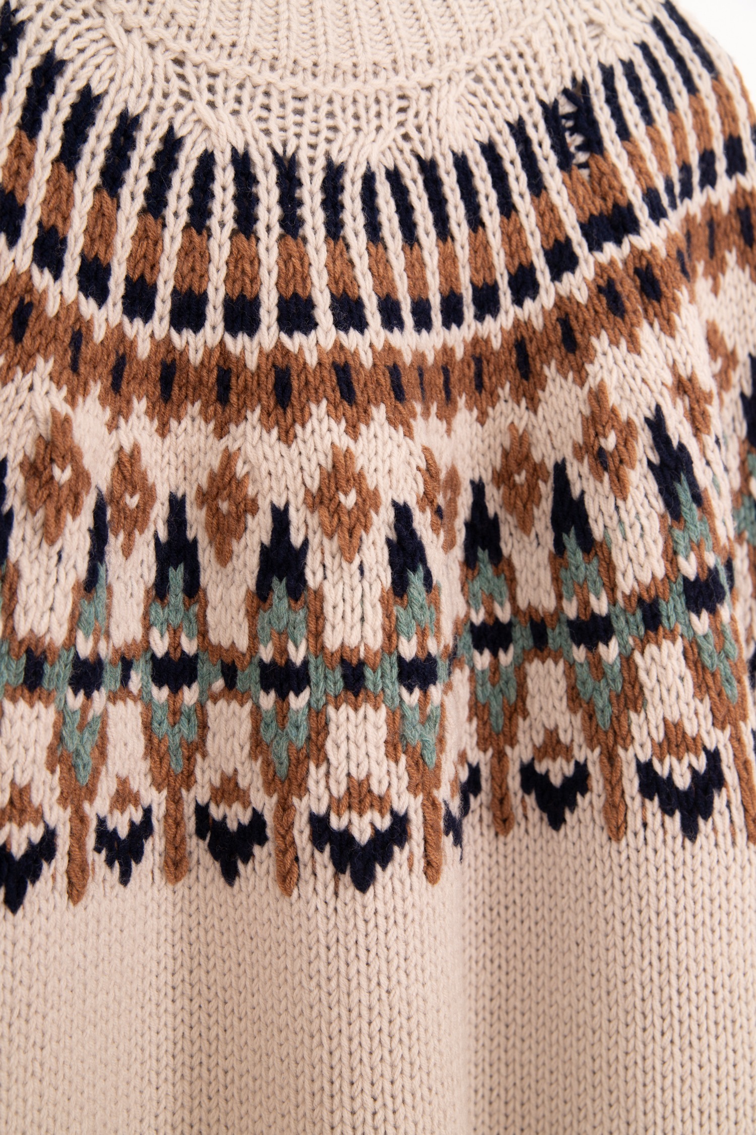 Dondup Rollkragenpullover mit Fair-Isle-Muster in Beige