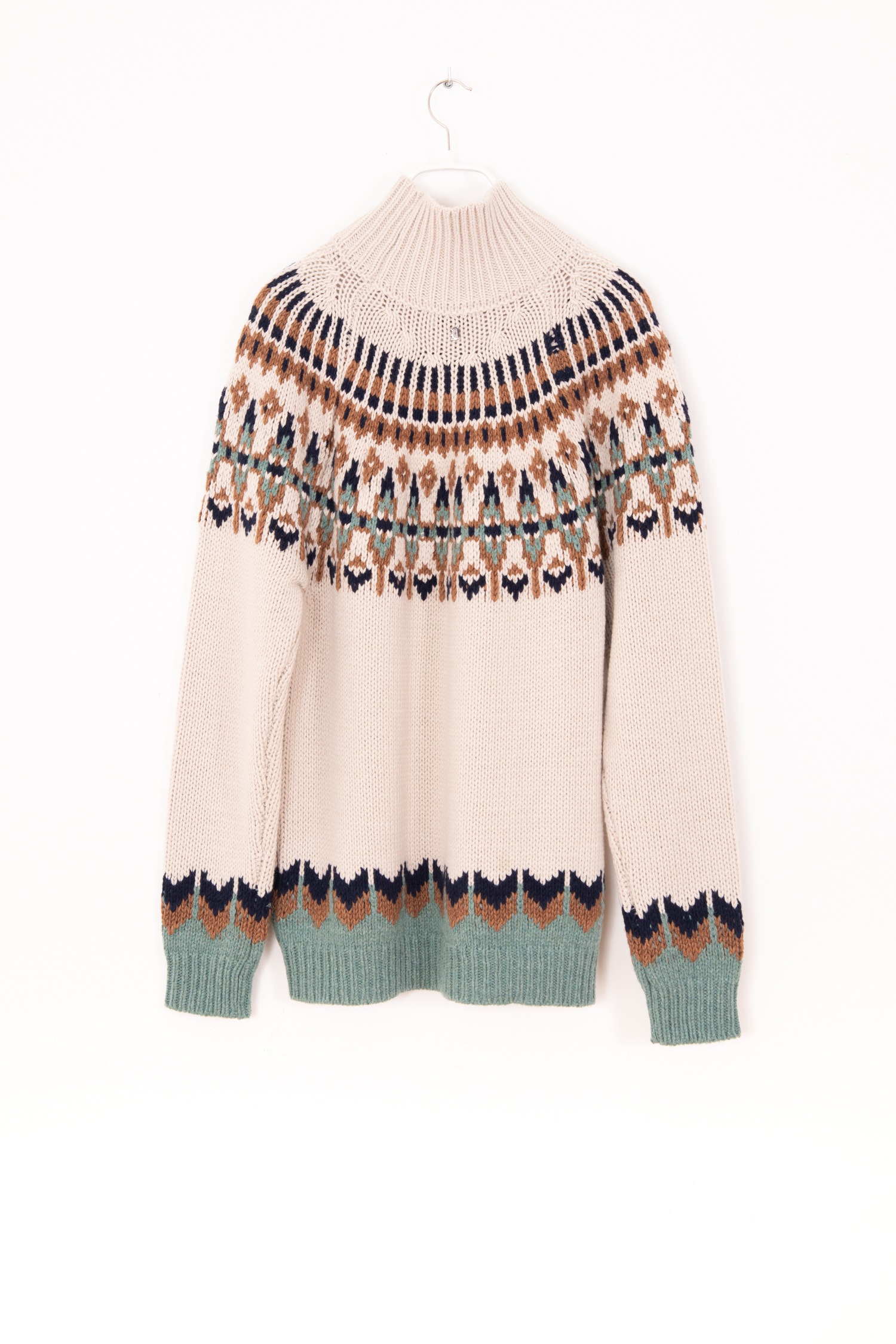 Dondup Rollkragenpullover mit Fair-Isle-Muster in Beige