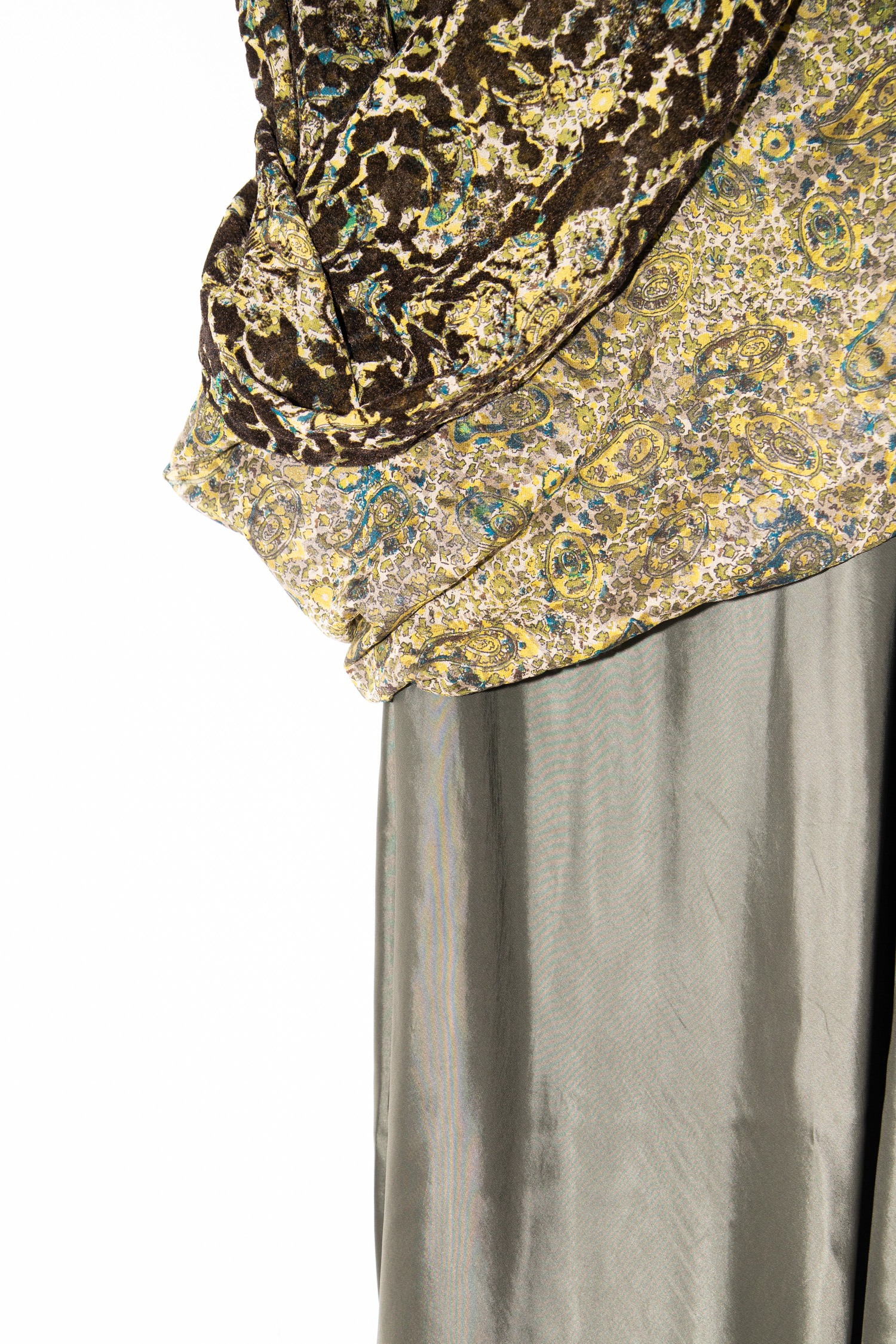 Dries van Noten Midirock mit abstraktem Muster in Olivgrün