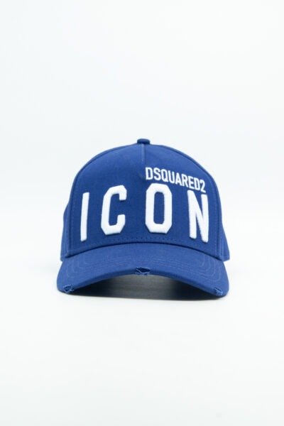 Dsquared Cap mit Logo-Stickerei in Blau und Weiß