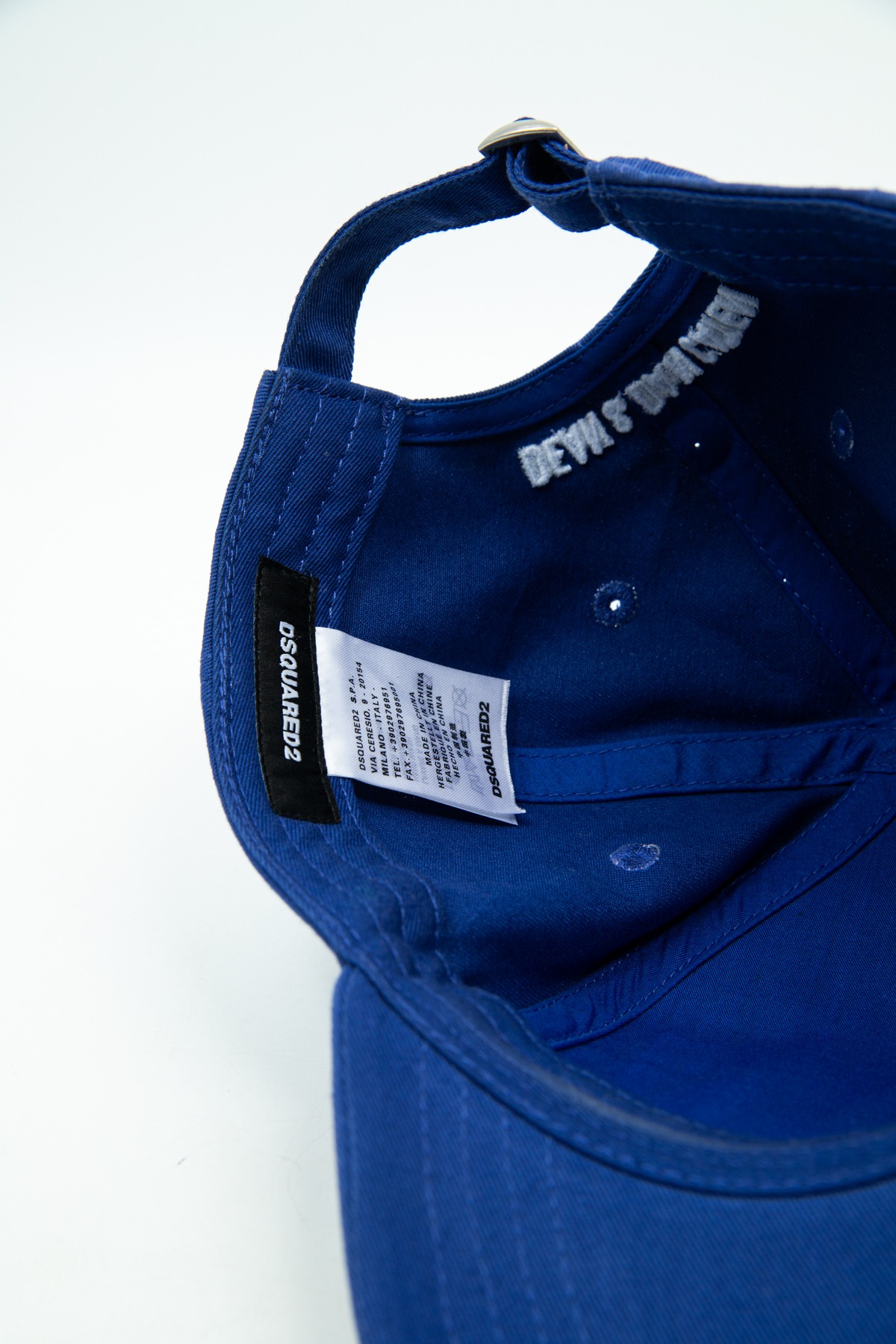 Dsquared Cap mit Logo-Stickerei in Blau und Weiß