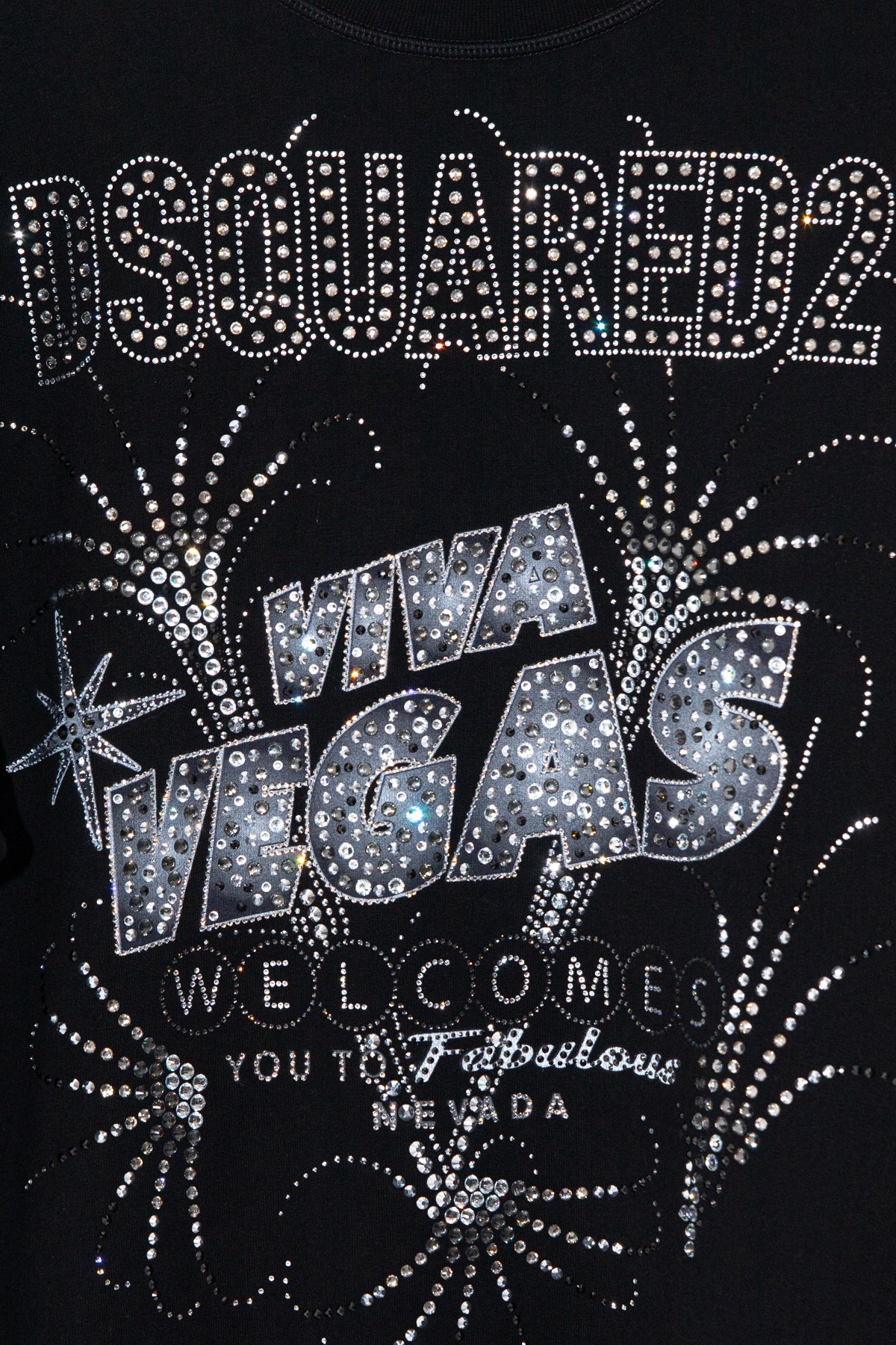 Dsquared2 "Viva Vegas" Sweatshirt in Schwarz mit Strasssteinen