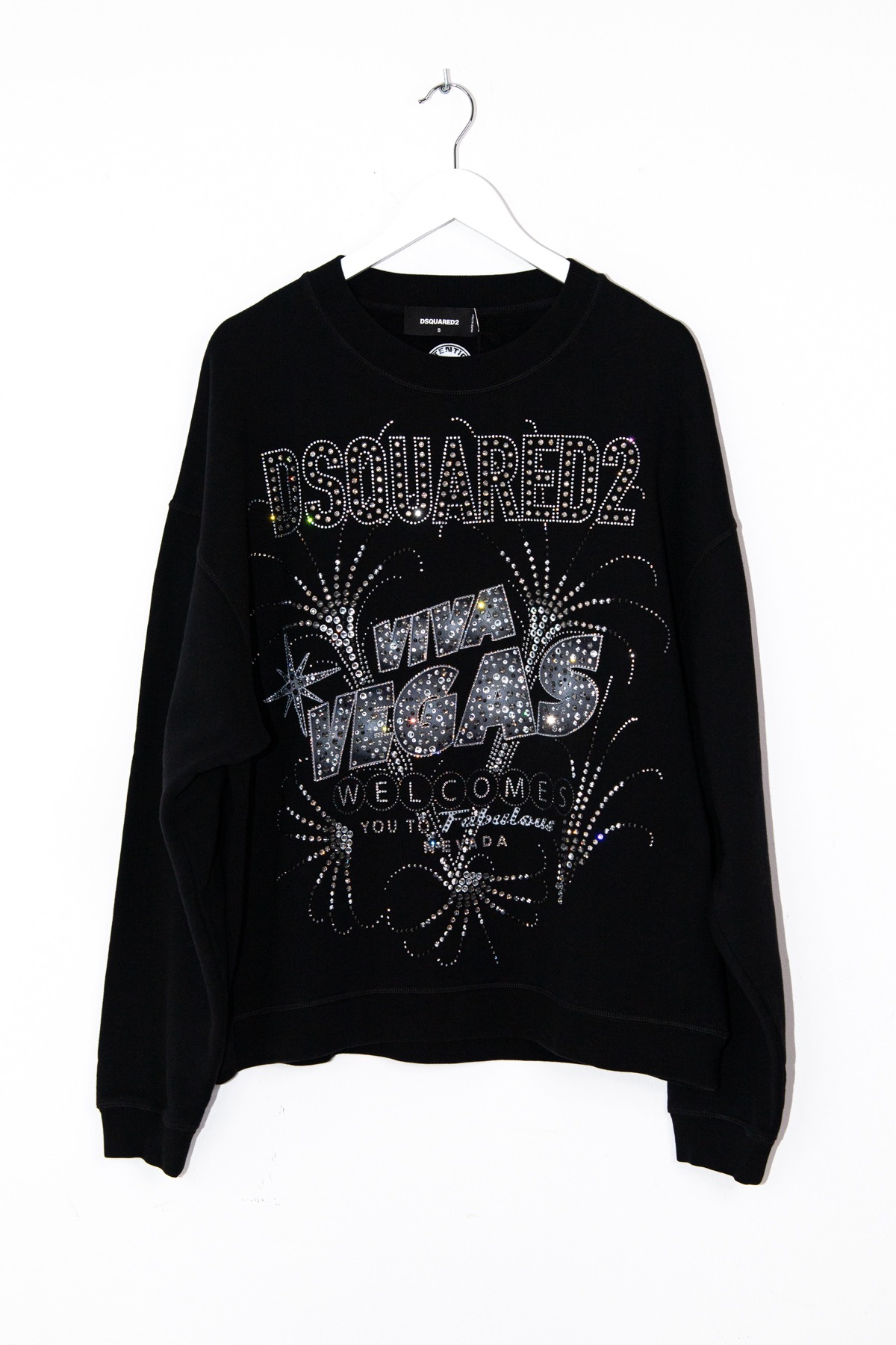 Dsquared2 "Viva Vegas" Sweatshirt in Schwarz mit Strasssteinen