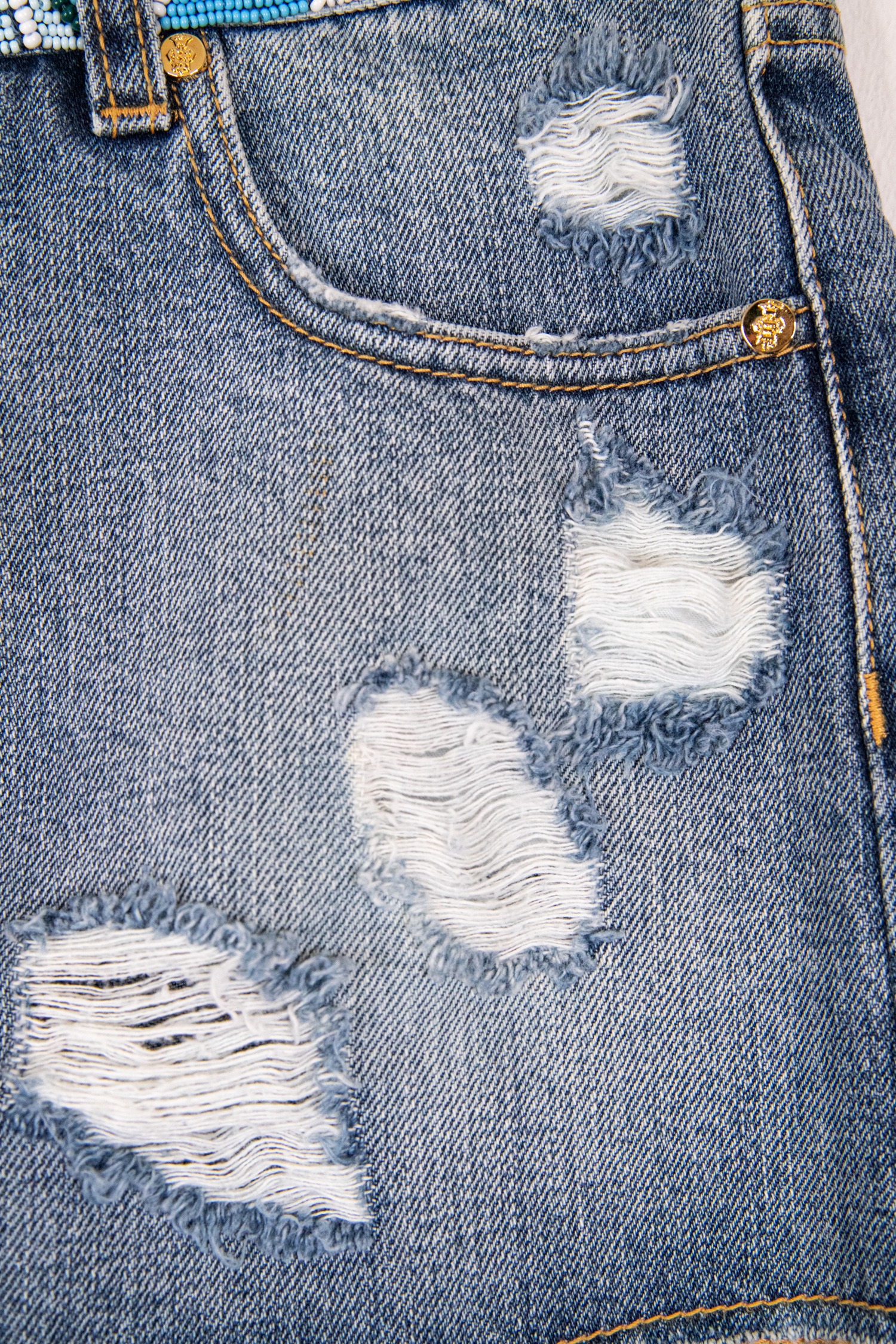 Emilio Pucci Jeansshorts in Blau und Bunt