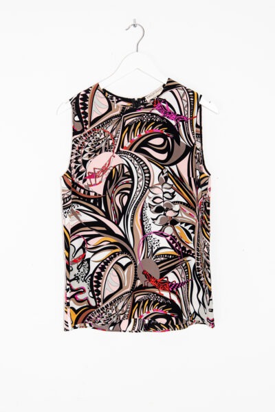 Emilio Pucci Oberteil mit Muster in Schwarz und Bunt