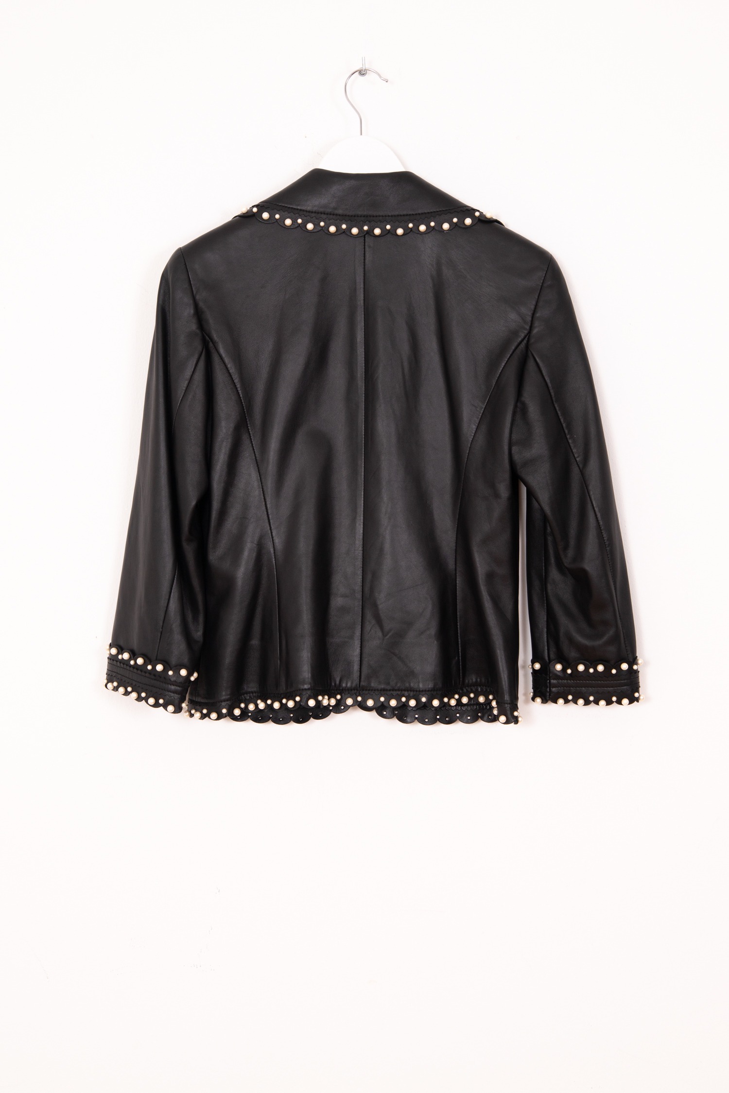 Escada Blazer aus Glattleder in Schwarz