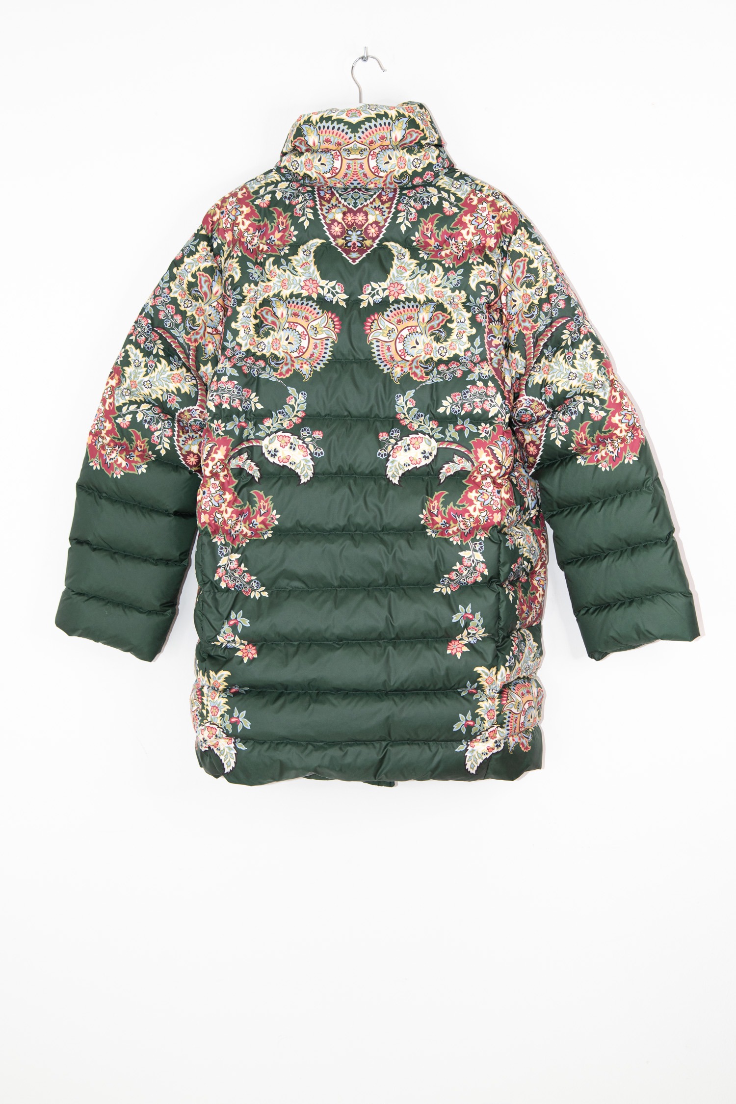 Etro Daunenmantel mit Paisleymuster in Dunkelgrün