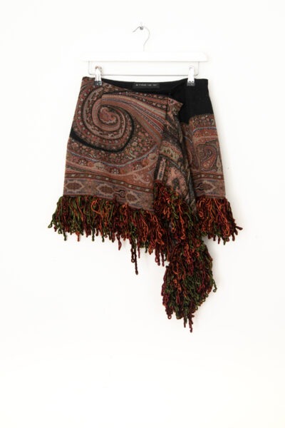 Etro Mini-Wickelrock mit Fransen in Schwarz und Bunt