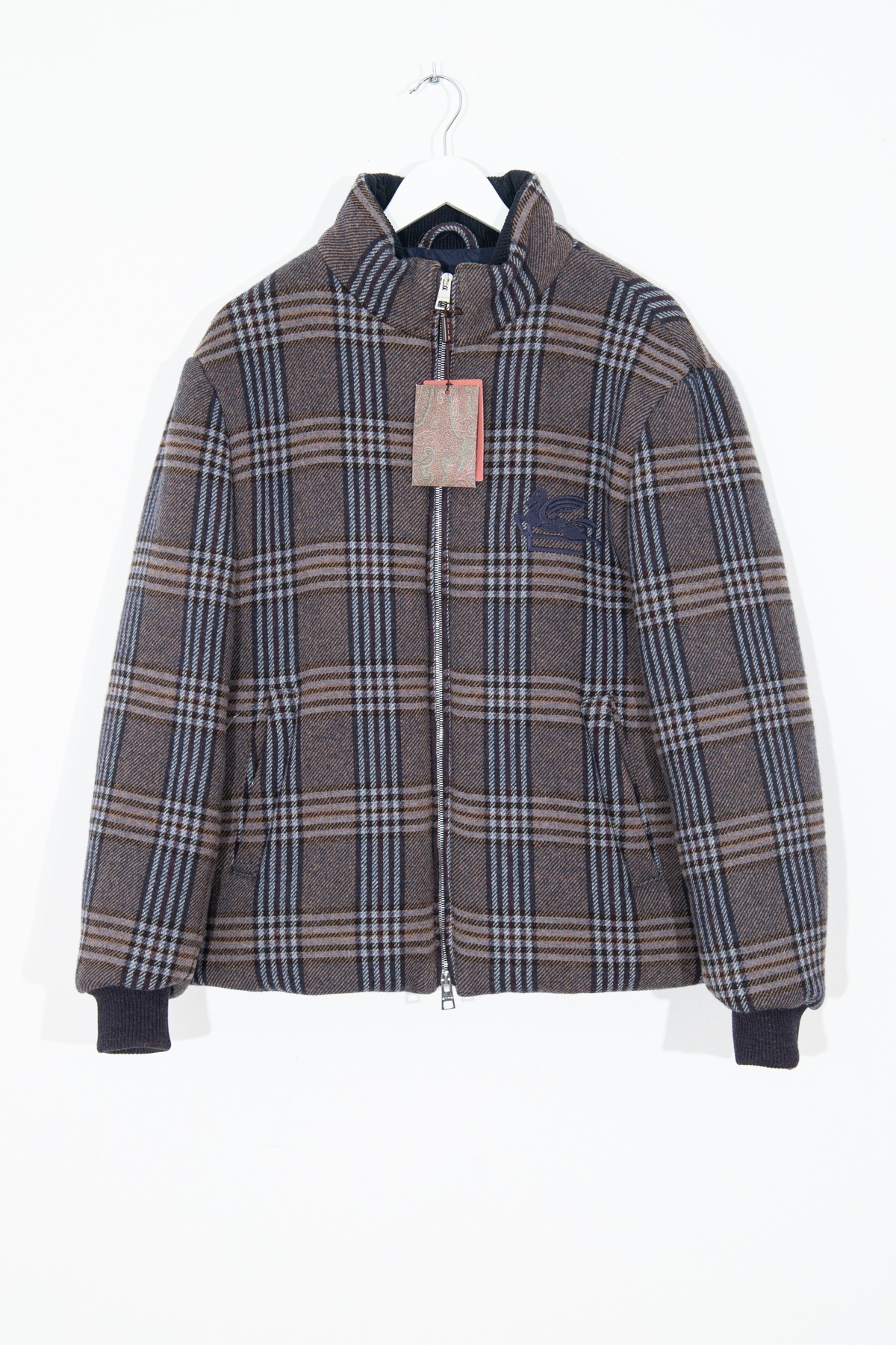 Etro Jacke mit Karomuster in Braun und Blau