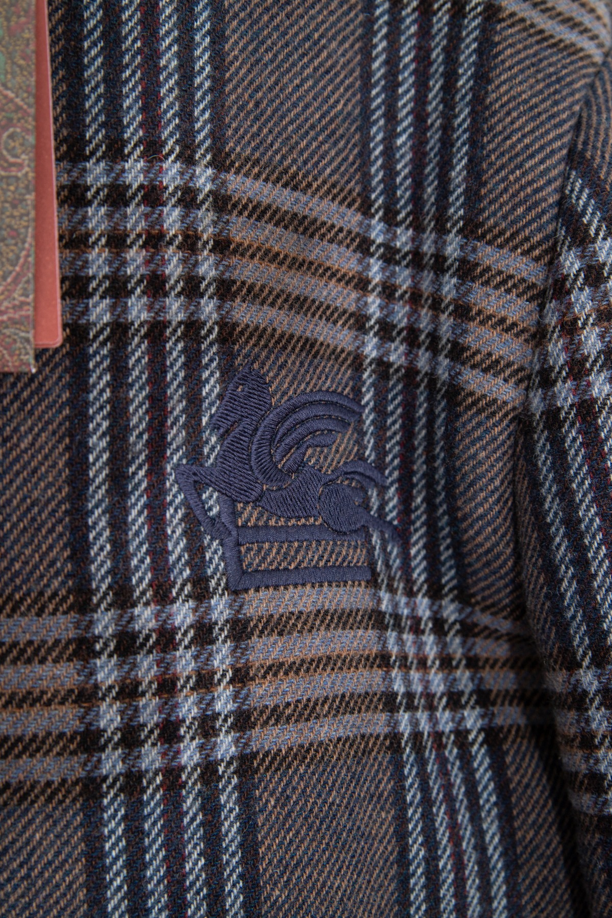 Etro Jacke mit Karomuster in Braun und Blau