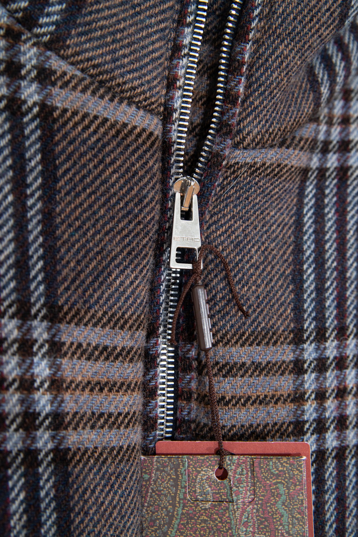 Etro Jacke mit Karomuster in Braun und Blau