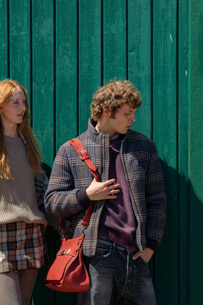 Etro Jacke mit Karomuster in Braun und Blau