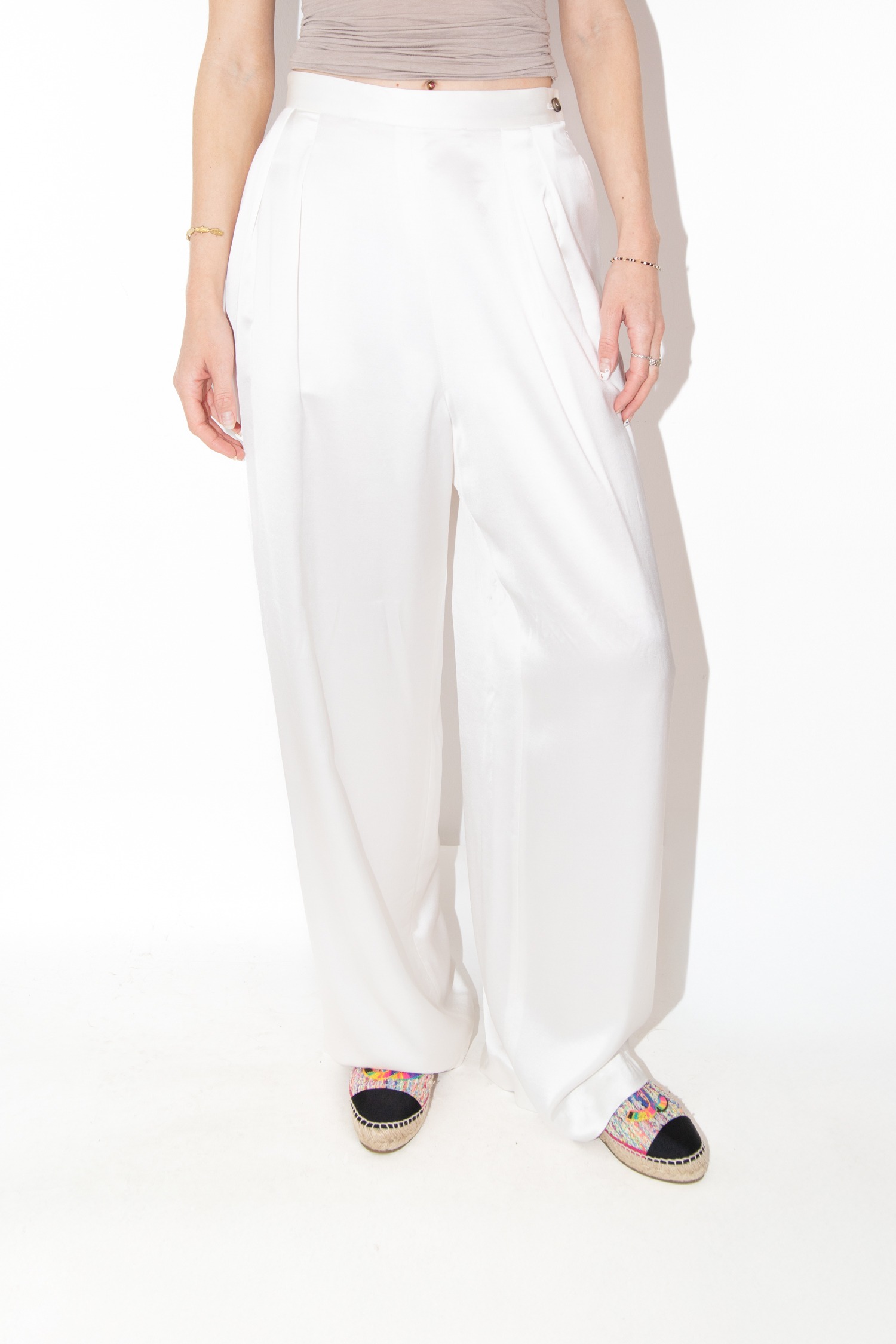 Fabiana Filippi Bundfaltenhose in Cremeweiß