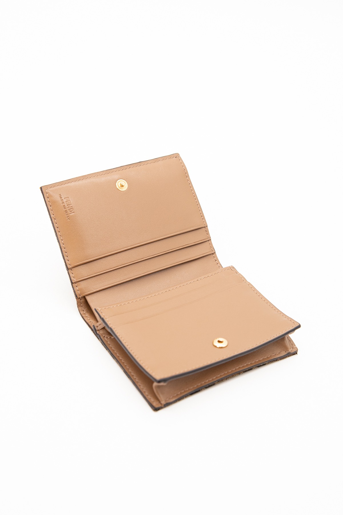 Fendi Portemonnaie in Hellbraun, Dunkelbraun und Gold