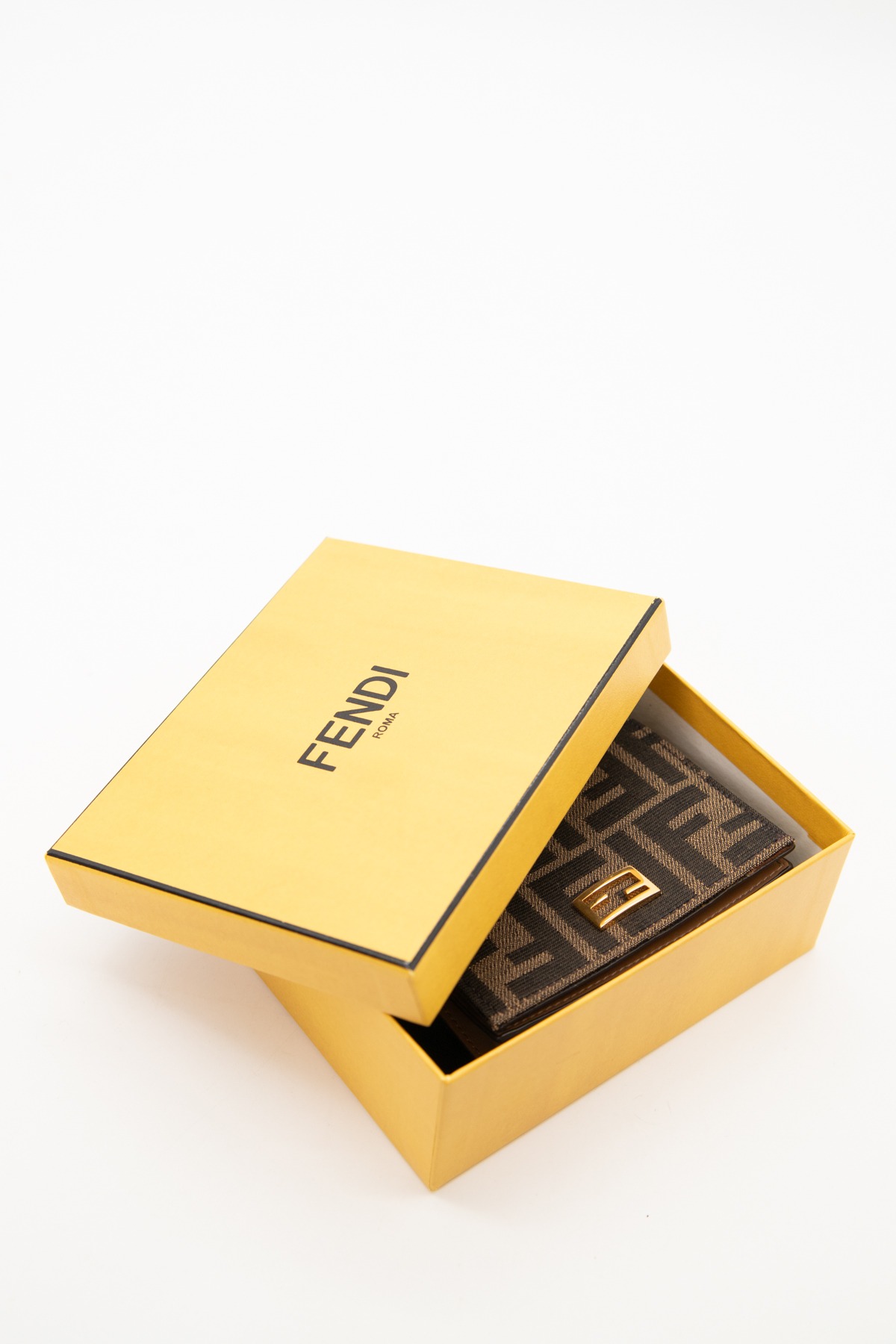 Fendi Portemonnaie in Hellbraun, Dunkelbraun und Gold
