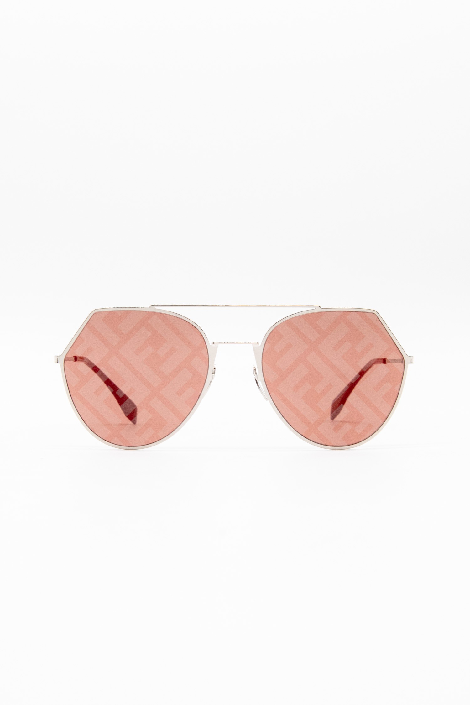 Fendi Sonnenbrille mit Monogramm-Gläsern in Silber