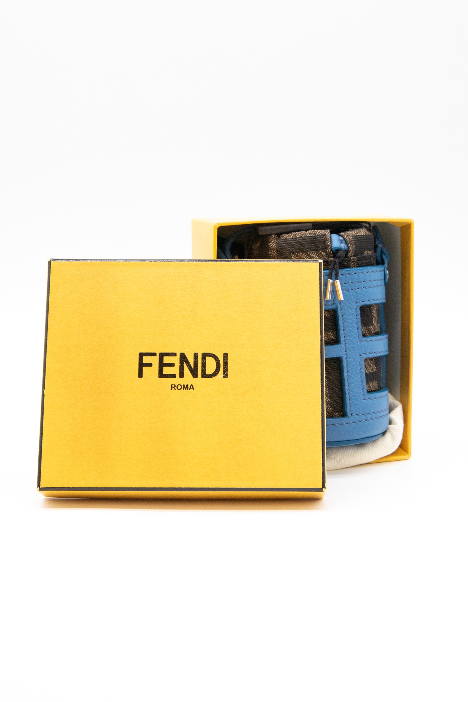 Fendi Taschenanhänger "Charm Secciello" in Blau und Braun