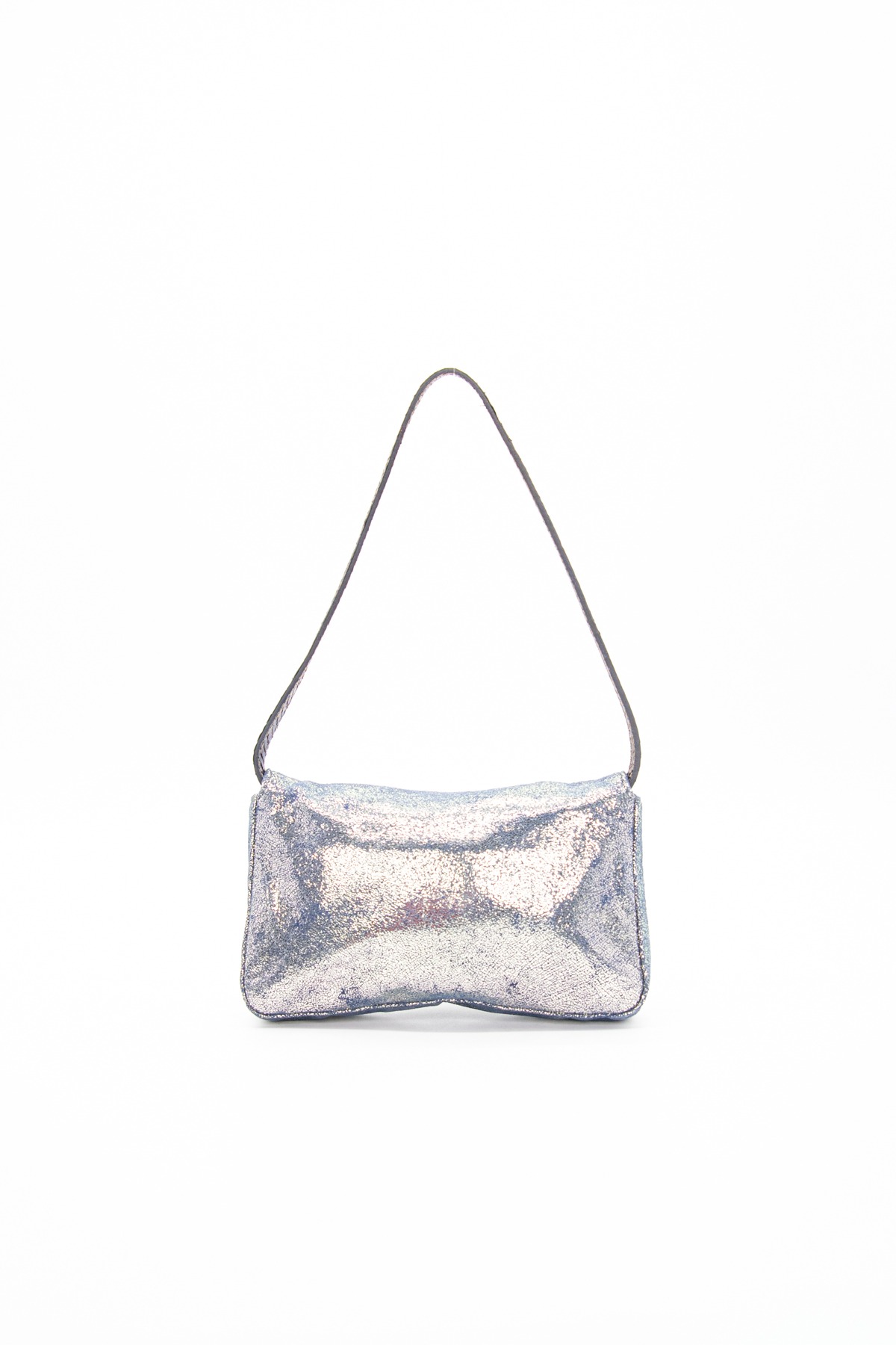Fendi Mini Baguette-Tasche in Lila und Silber Metallic