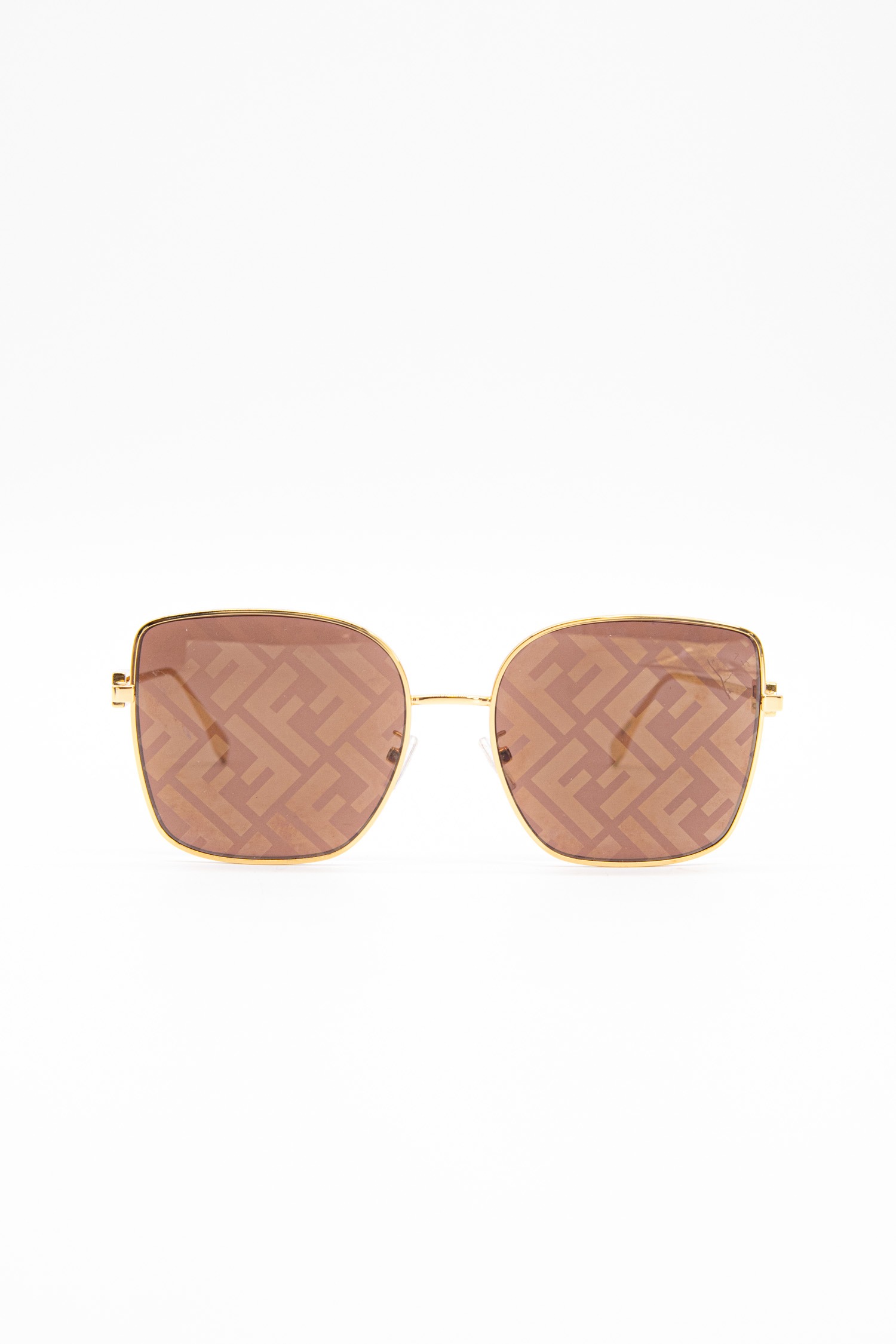Fendi "40013U" Sonnenbrille mit Monogramm-Gläsern in Gold