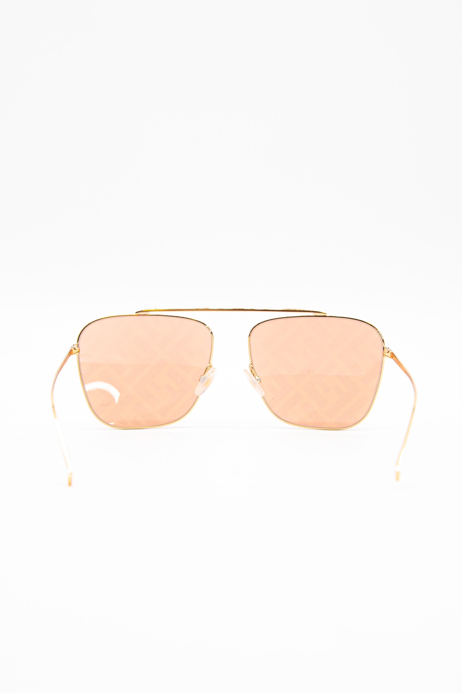 Fendi "FF0406/S" Sonnenbrille mit Monogramm-Gläsern in Gold und Rosa