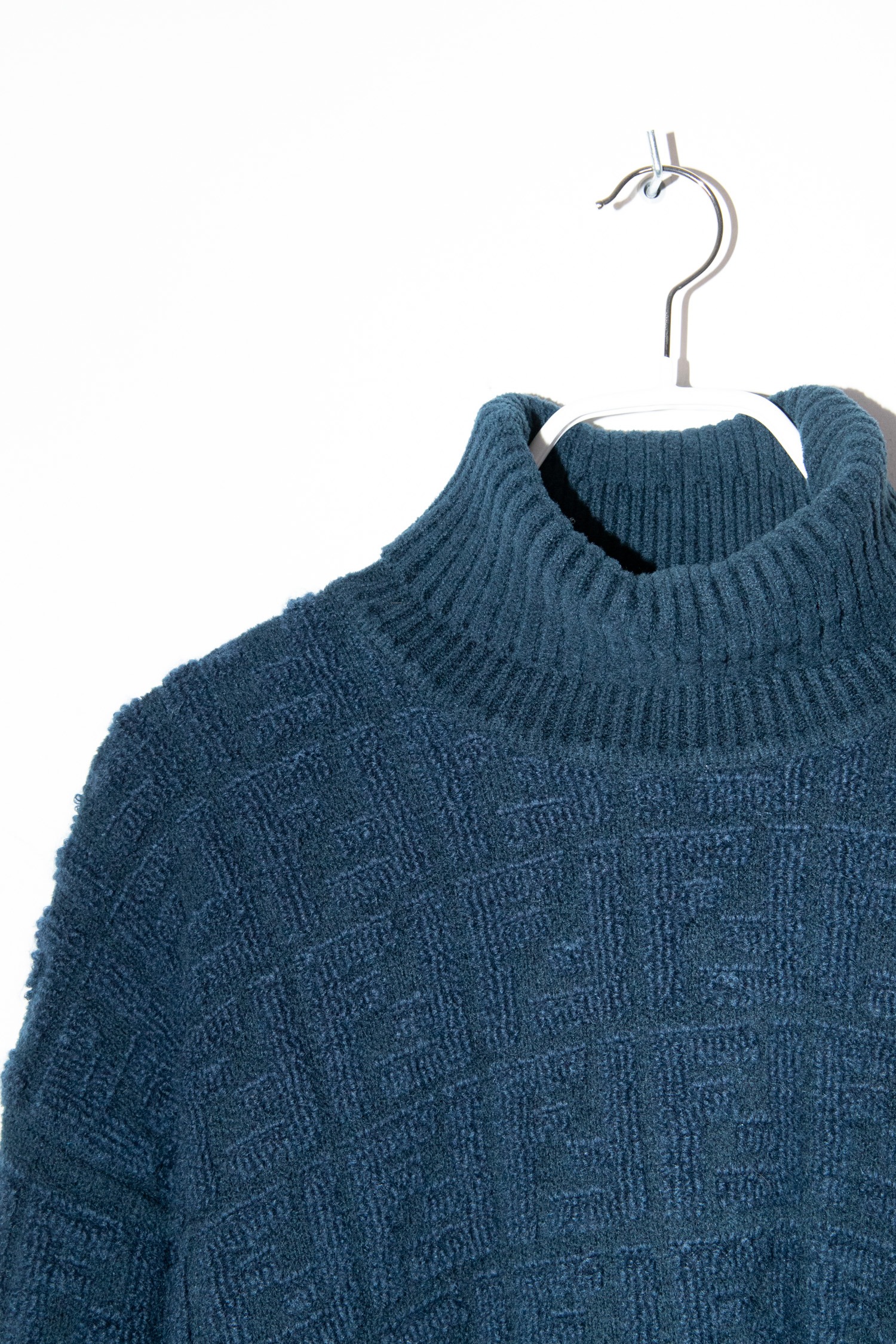 Fendi Strickpullover mit Rollkragen in Petrol