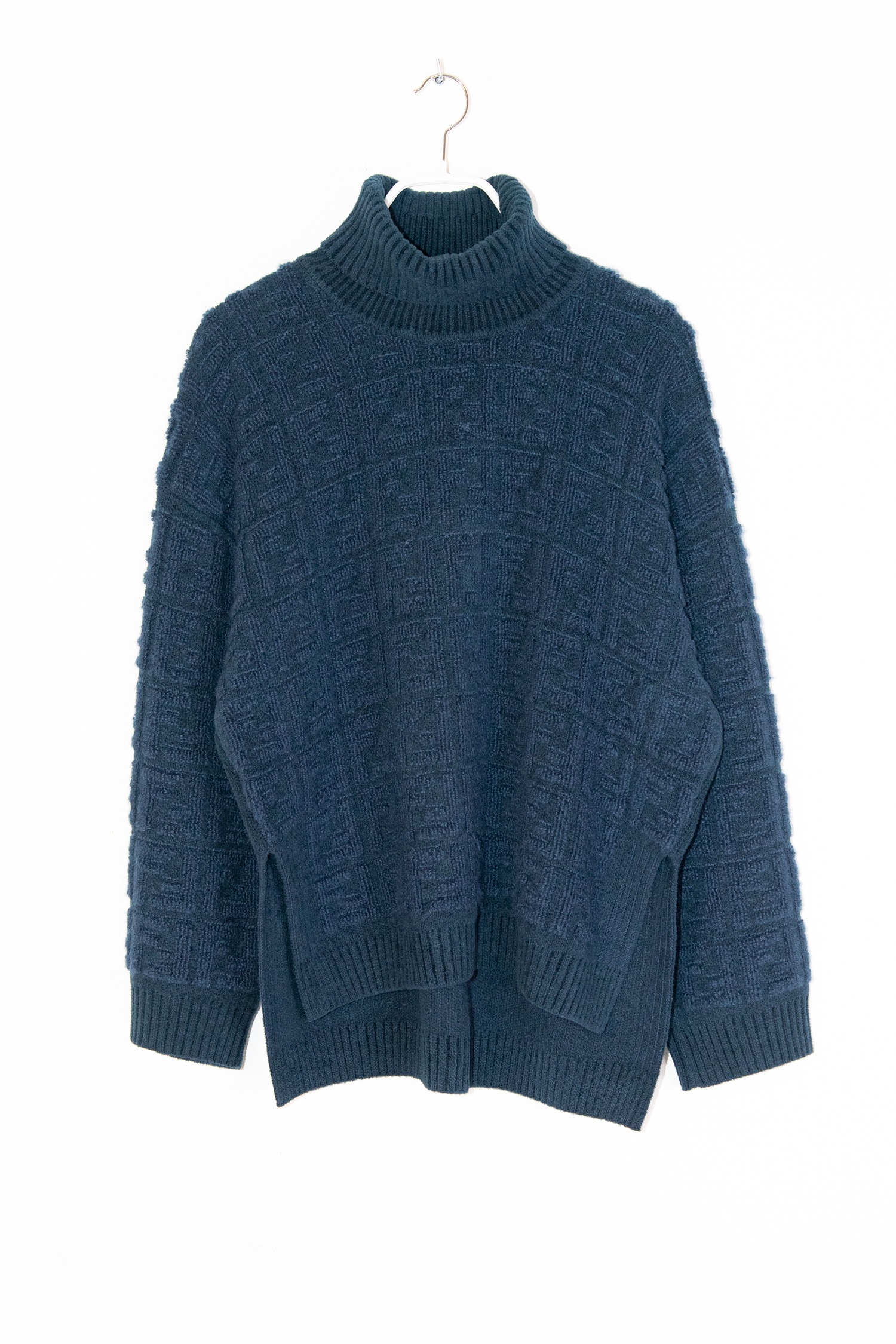 Fendi Strickpullover mit Rollkragen in Petrol