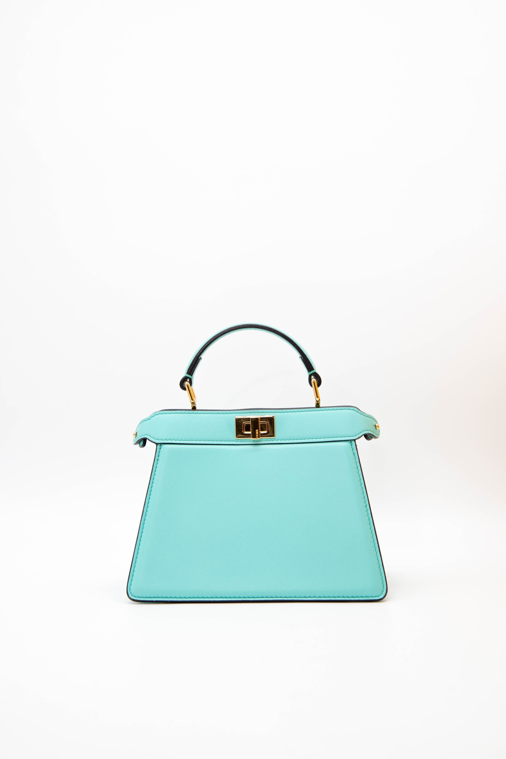Fendi "Peekaboo I See U Petite" Handtasche in Türkis