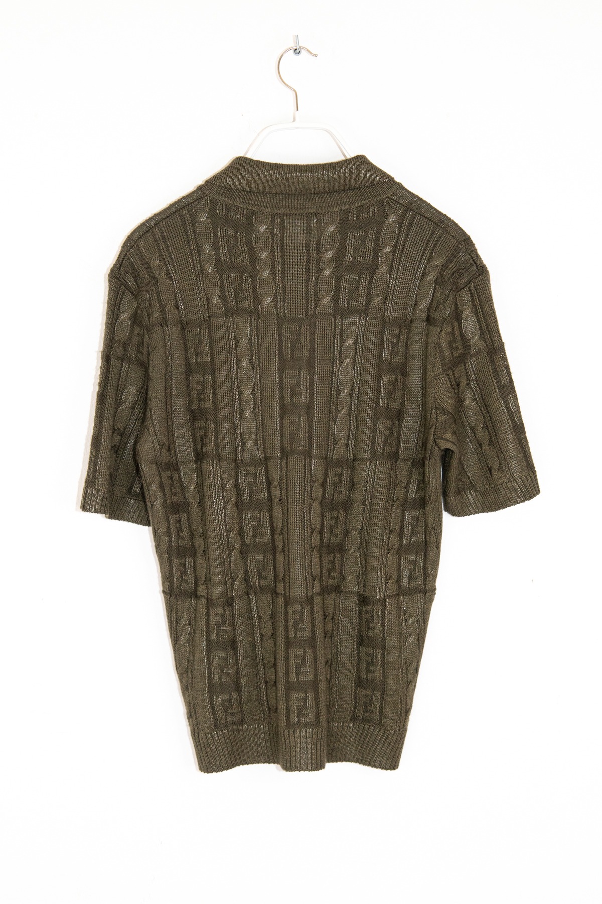 Fendi gestricktes Poloshirt in Oliv