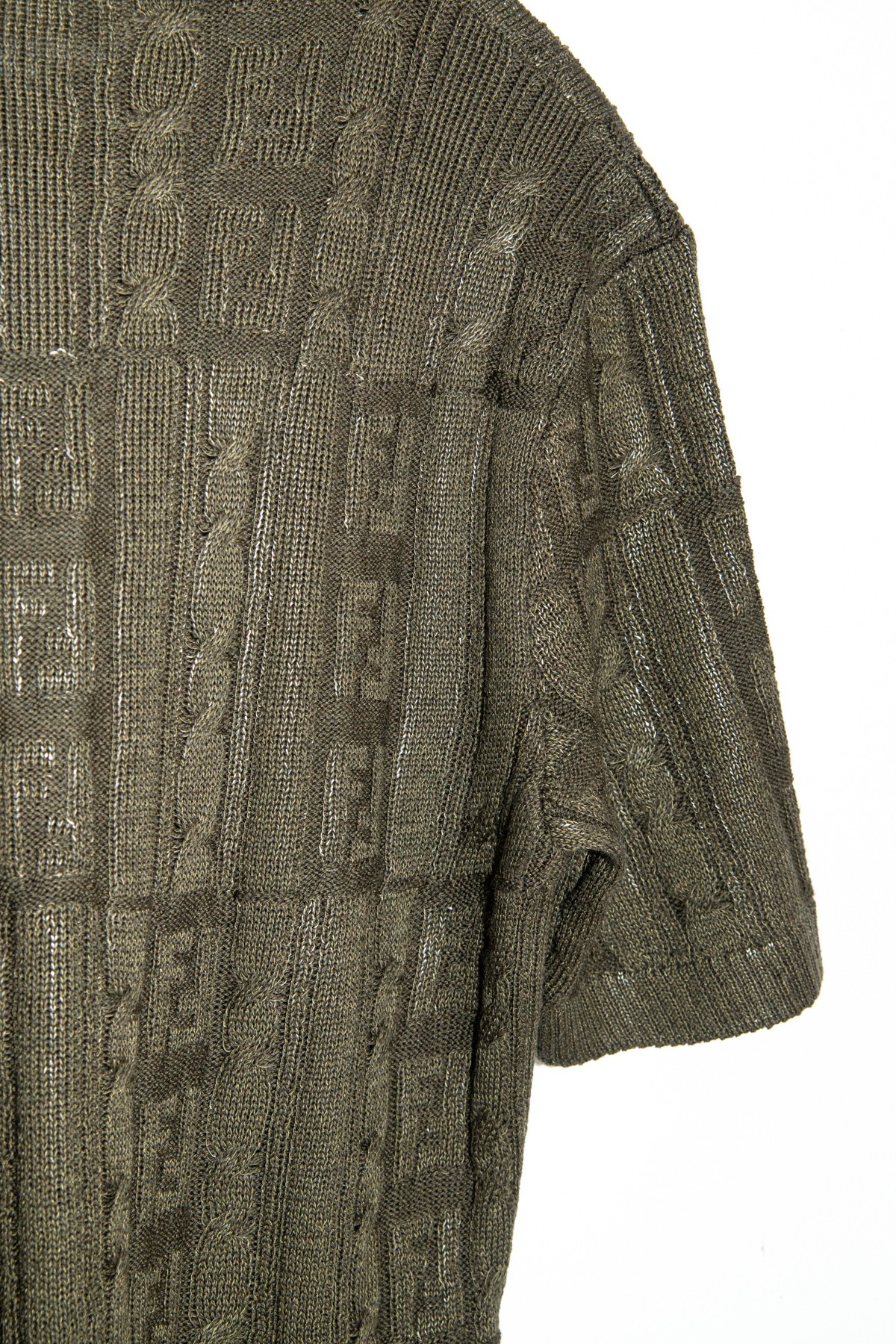 Fendi gestricktes Poloshirt in Oliv